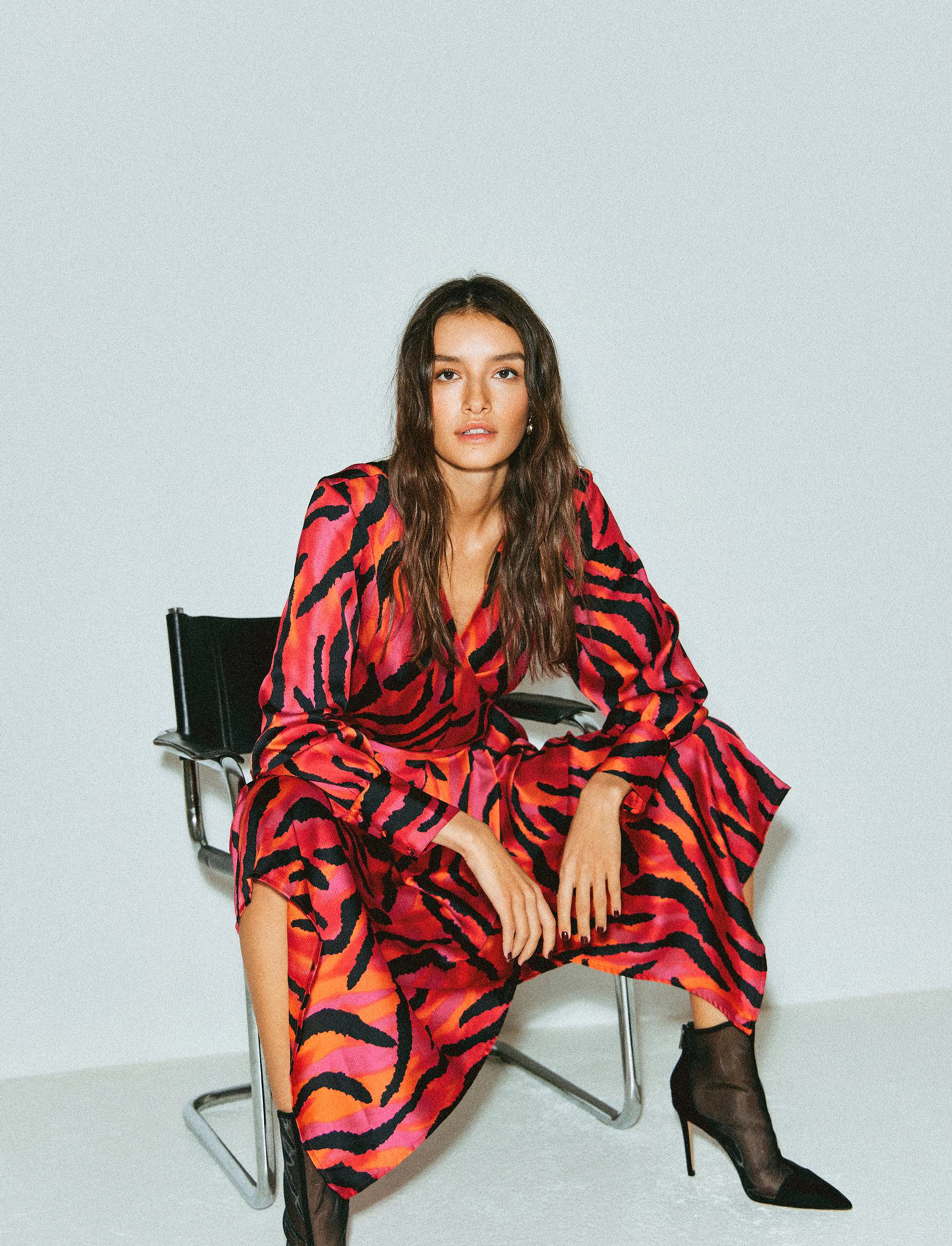Vila - VINARIA L/S WRAP MIDI DRESS/DC/SU - midi-kleider - love potion - 4