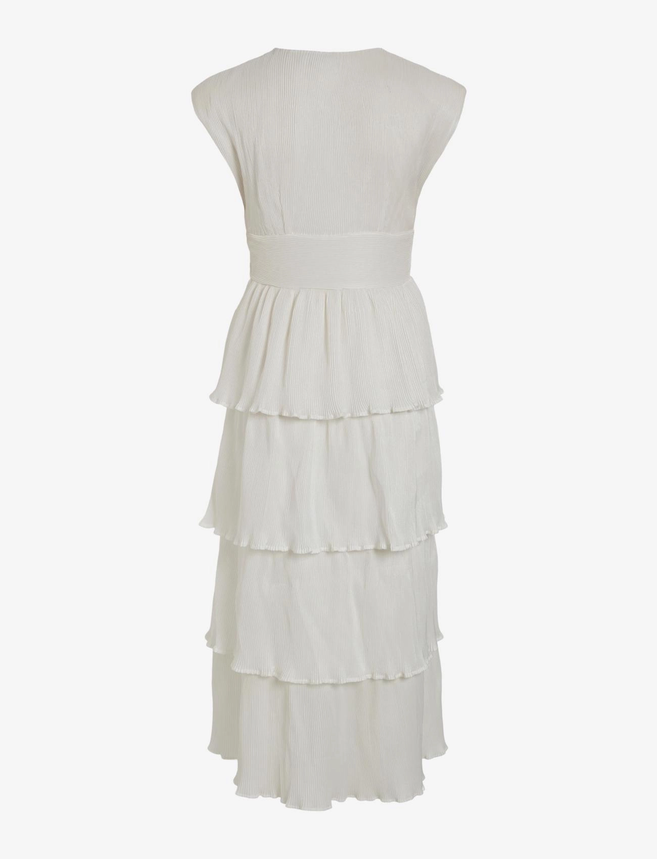 Vila - VILILLIAN V-NECK PLISSE ANKLE DRESS/DC - sommerkleider - cloud dancer - 1