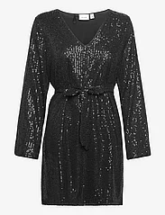 Vila - VIGLITAS DEEP V-NECK L/S SEQUIN DRESS - vakarėlių drabužiai išparduotuvių kainomis - black - 1