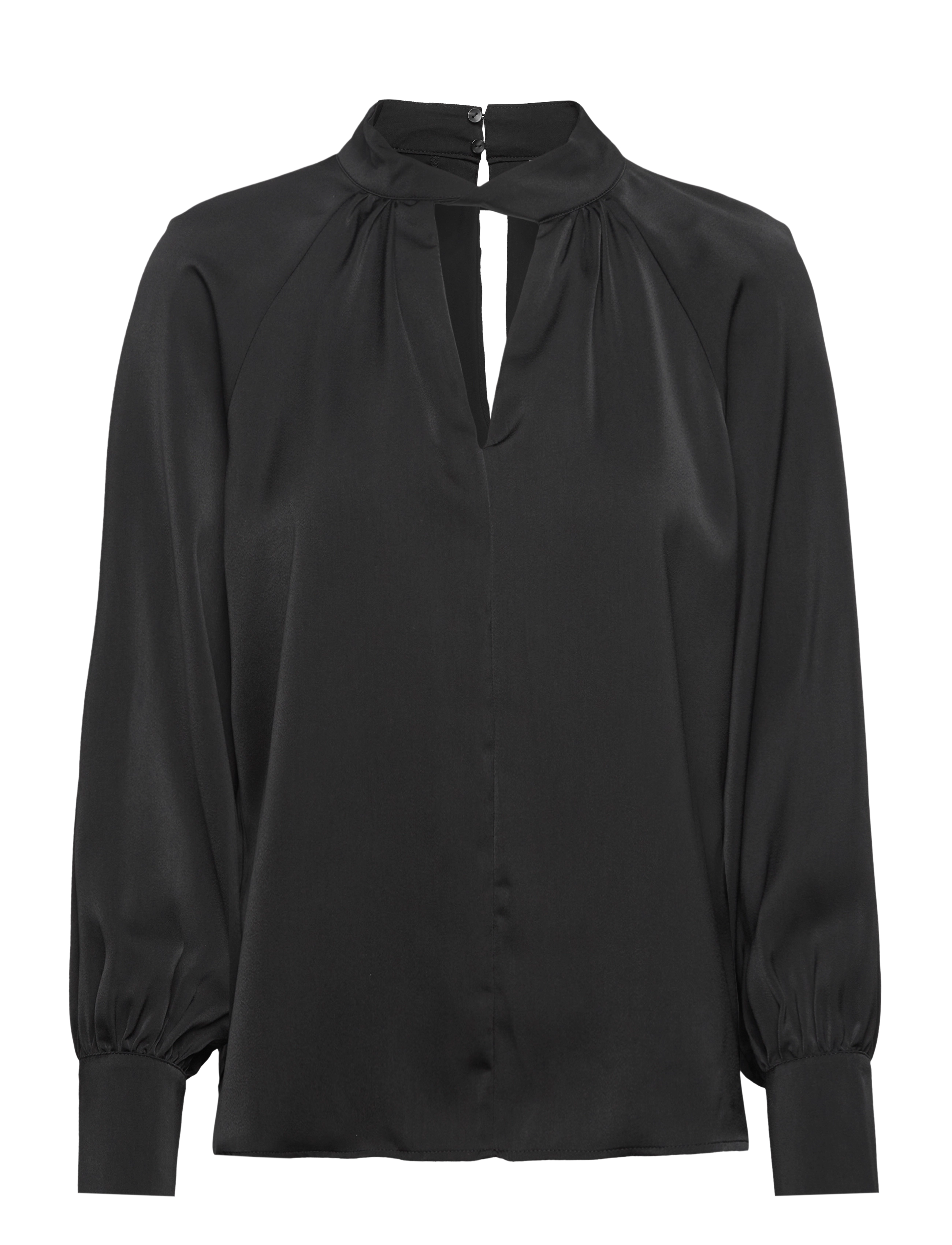 VIELMA HALTERNECK L/S TOP - BLACK