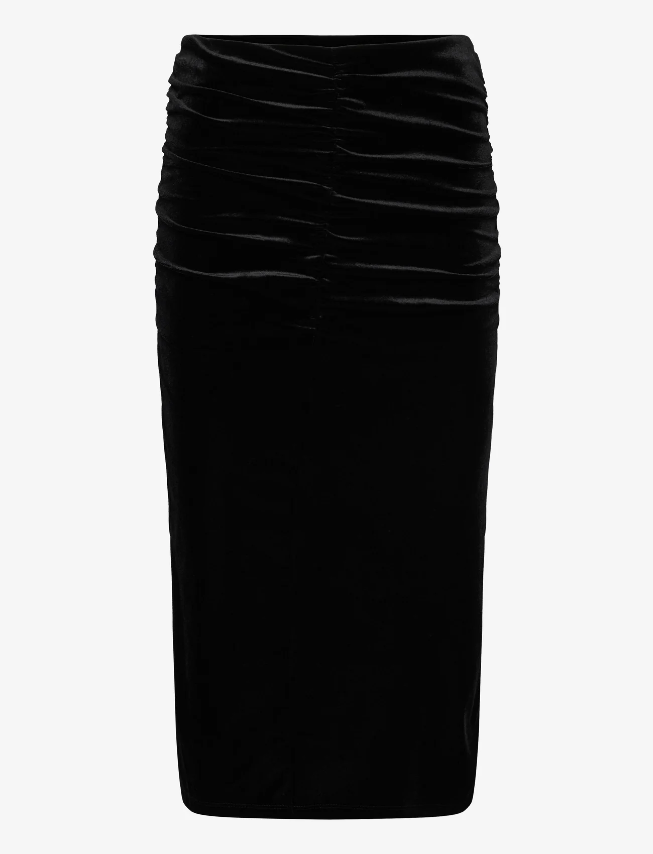 Vila - VIVELIDA HW MIDI VELVET SKIRT/SU - midi rokken - black - 0