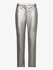 Vila - VIPEN RW COATED PU PANT - leather trousers - silver - 0