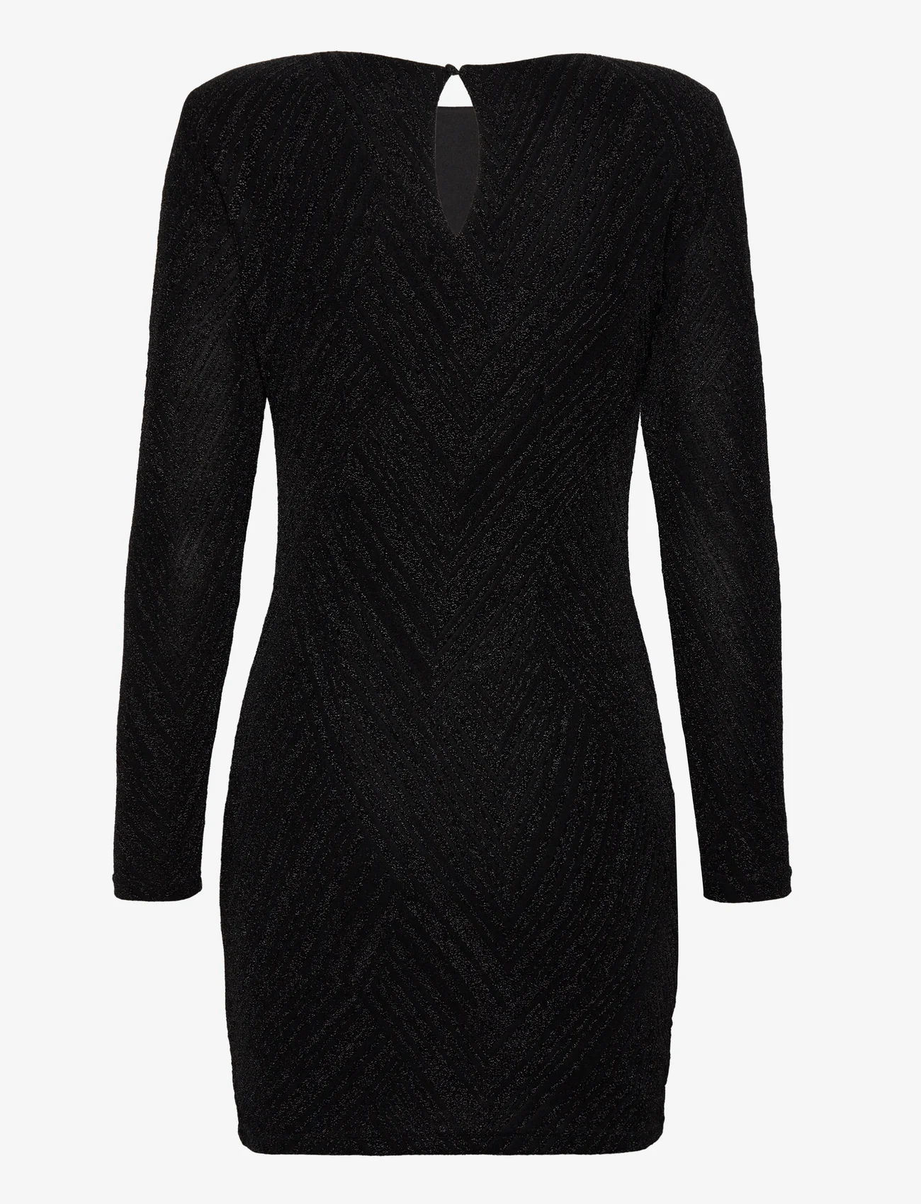 Vila - VIZOE L/S O-NECK MINI DRESS/DC - ballīšu apģērbs par outlet cenām - black - 1