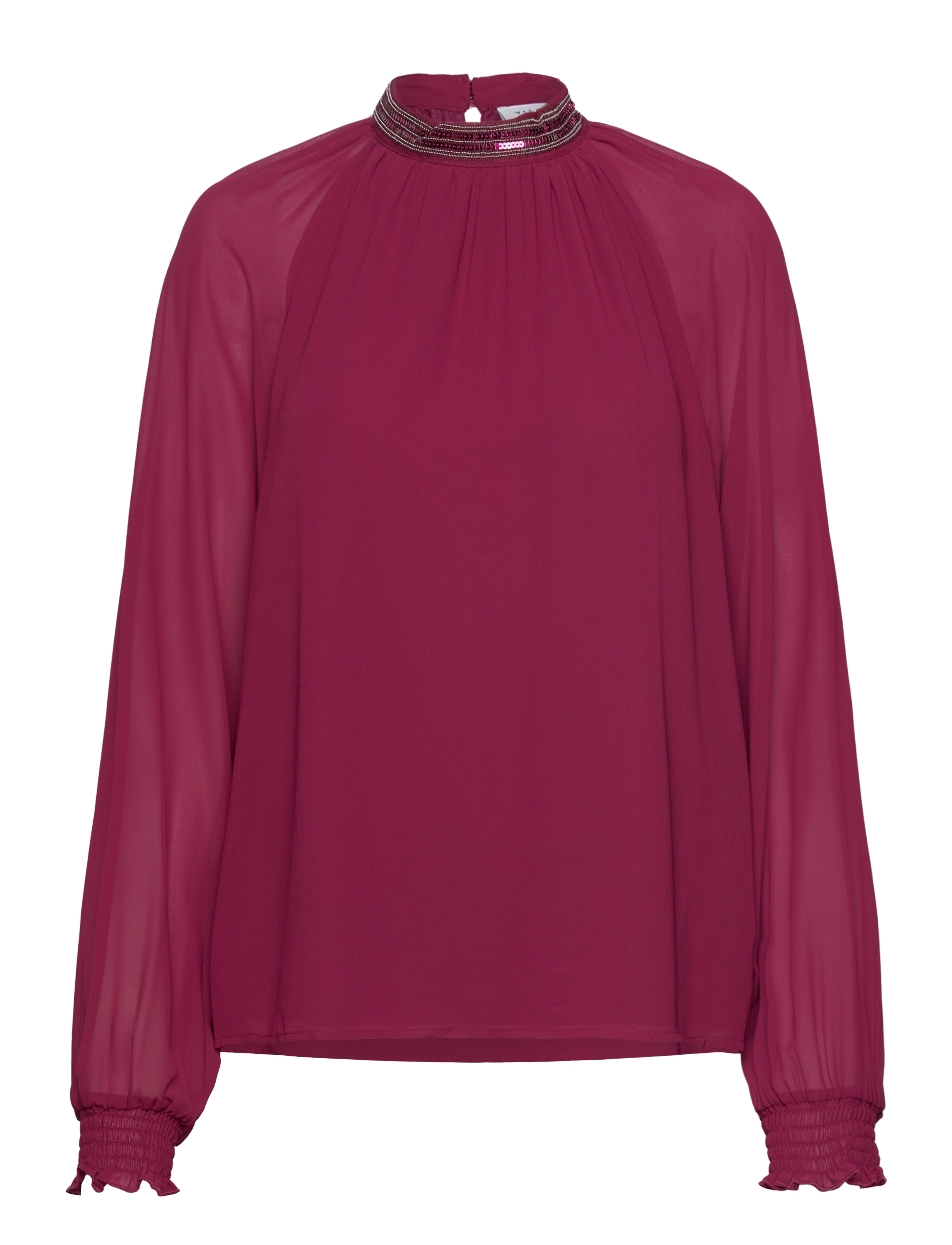 Vila VIANLIS HALTERNECK L/S TOP/SU - PARTY - BEET RED / red
