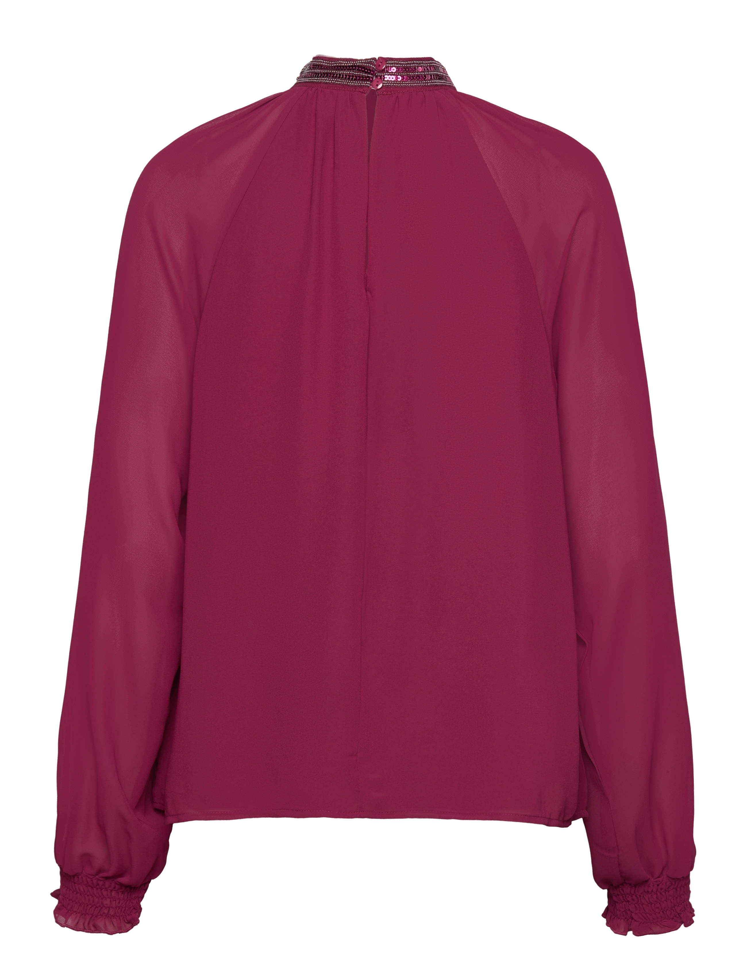Vila - VIANLIS HALTERNECK L/S TOP/SU - langærmede bluser - beet red - 2