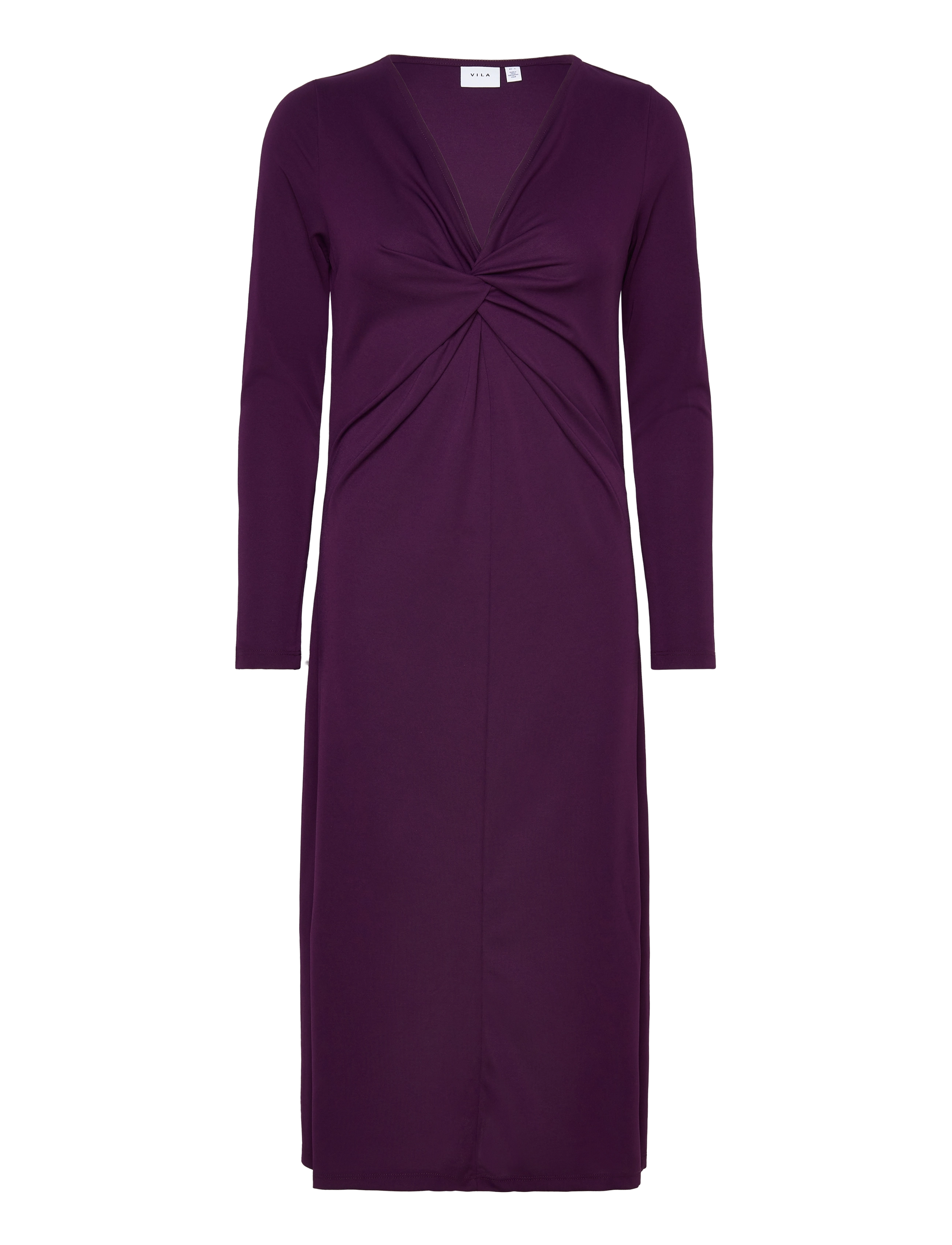 VILA Vinayo Knot L/S Mid Calf Kleid Lila - S - Damen