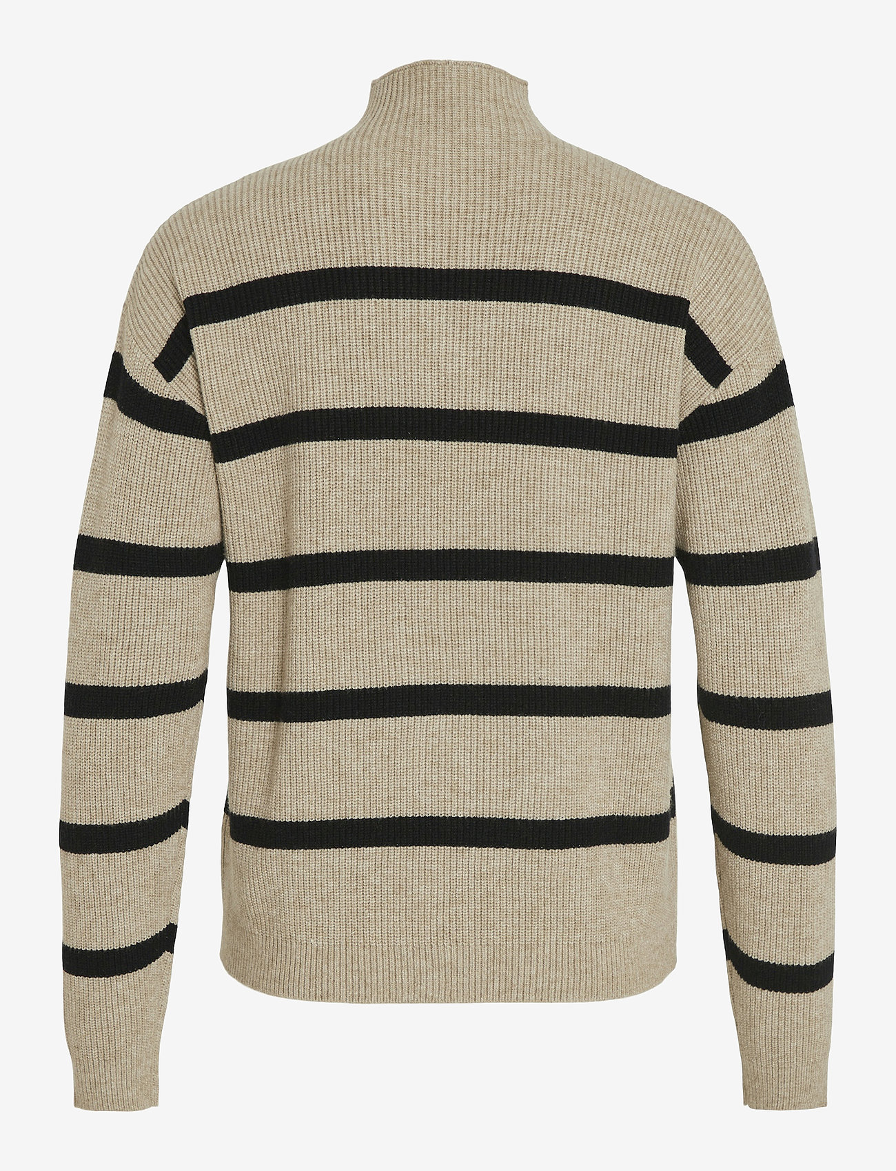 Vila - VIRIL MOCKNECK L/S  KNIT RIB TOP 2- NOOS - polotröjor - natural melange - 1