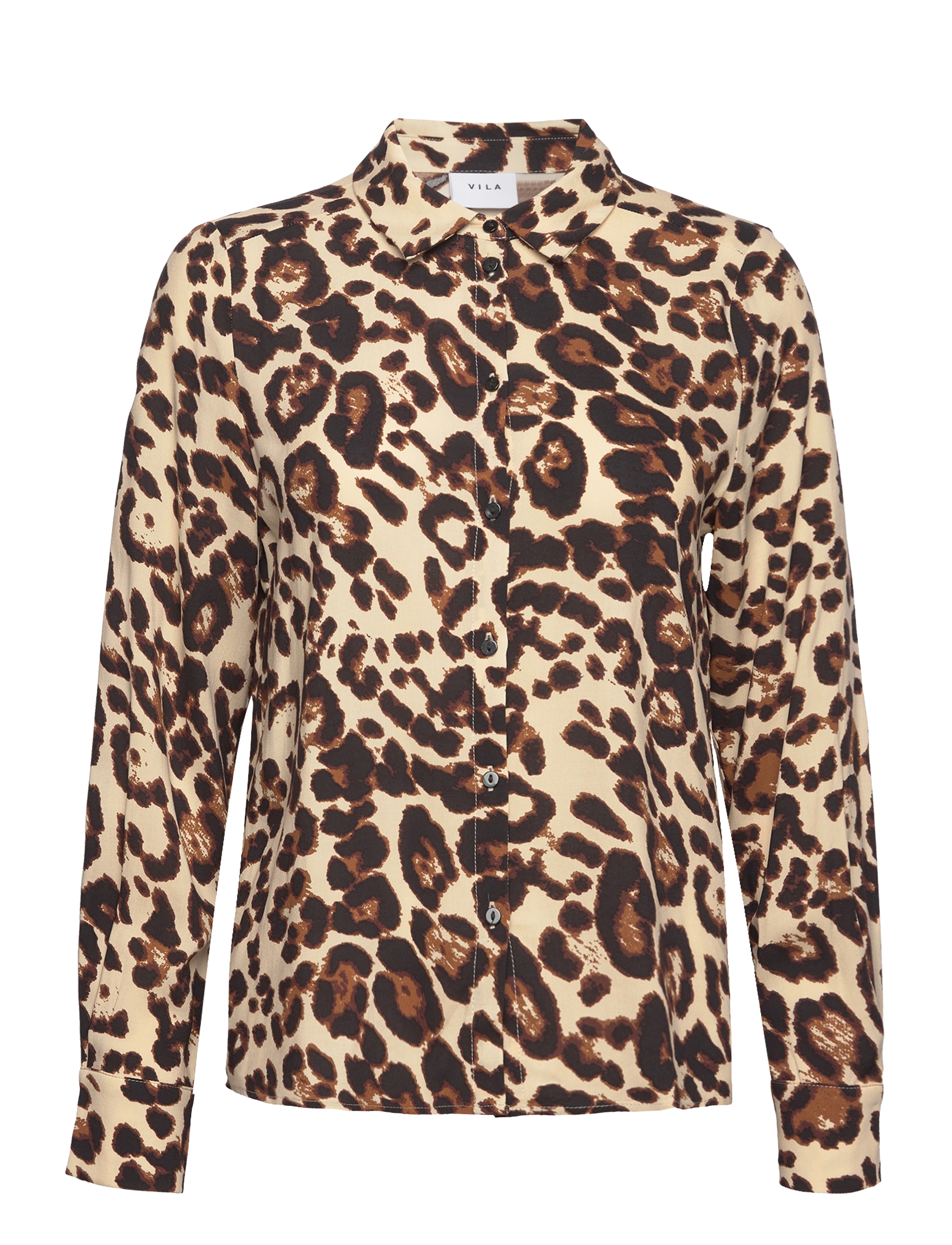 Vila VIAYA L/S SHIRT/EC - Skjorter - SHAVED CHOCOLATE / multi