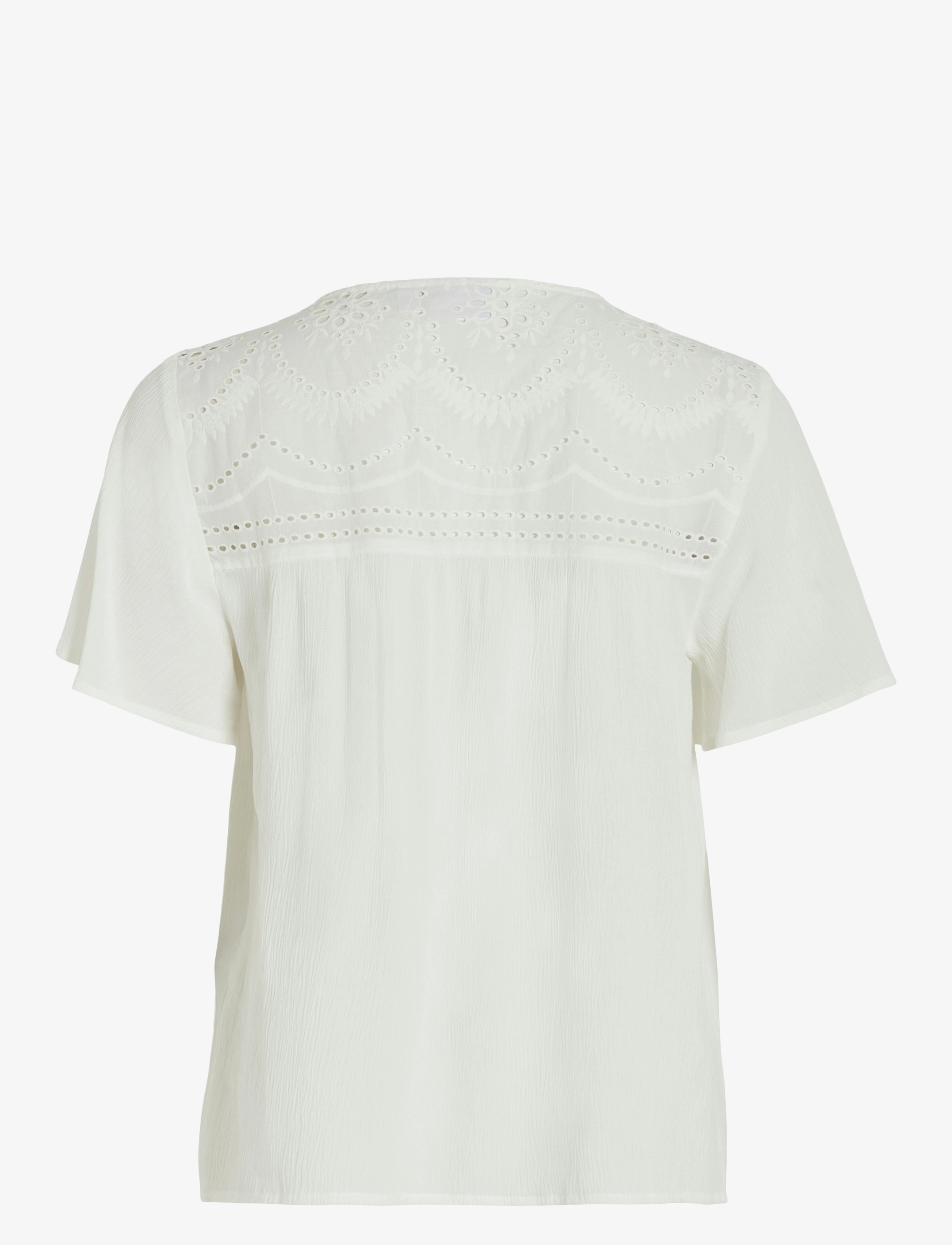 Vila - VIMESA LACE S/S TOP - NOOS - egret - 2