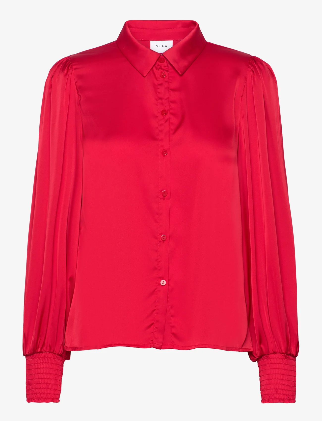 Vila - VIKENZIE L/S SHIRT/6/LN - long-sleeved blouses - barbados cherry - 0