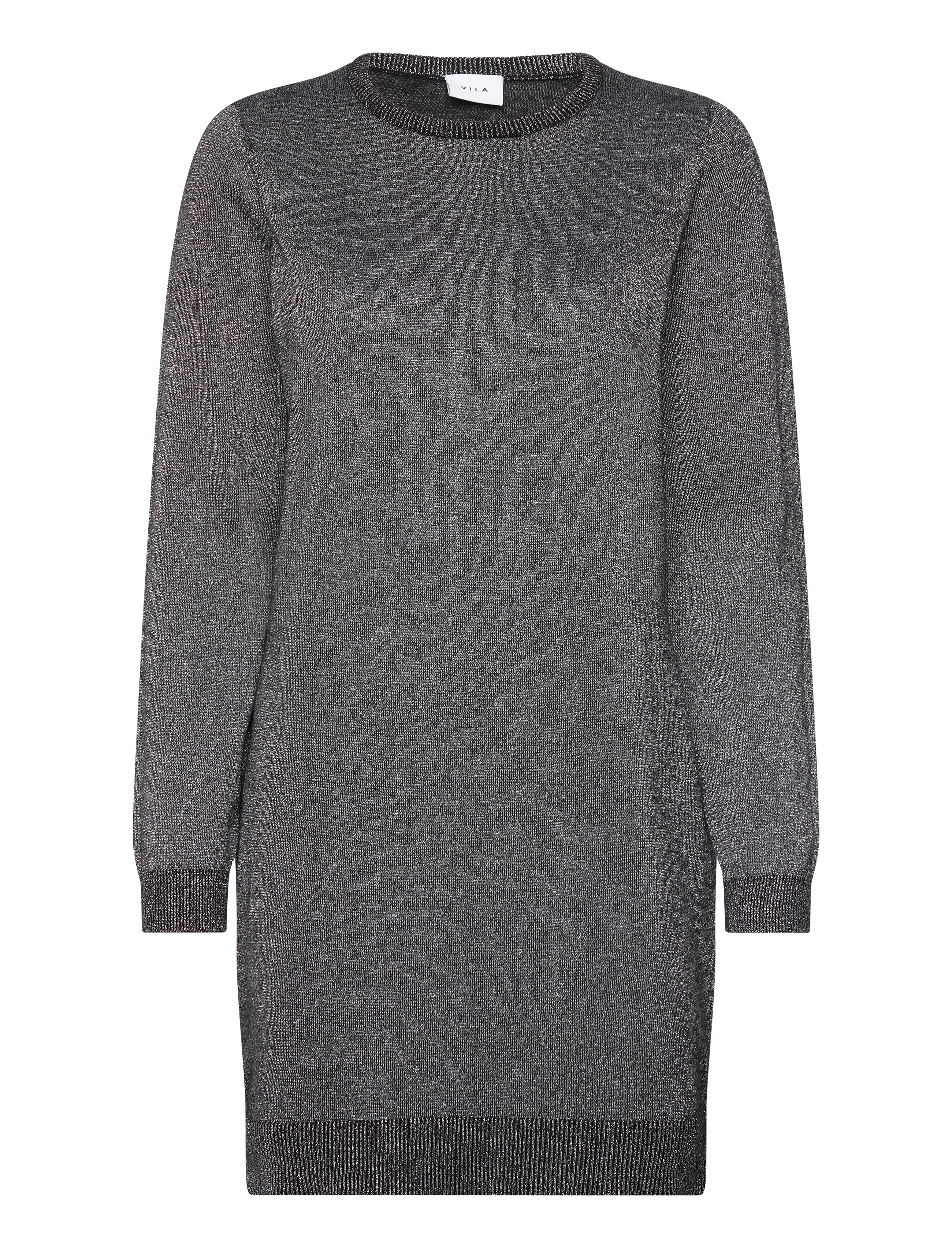 Vila VISANJA L/S GLITTER KNIT DRESS /B - Kleidid - BLACK / black
