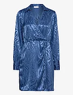 VISATABU L/S SHIRT WRAP DRESS / B - TRUE BLUE