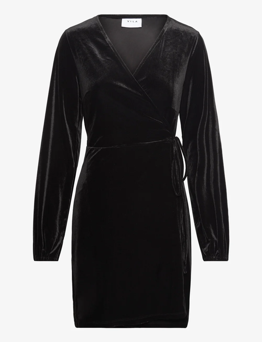 Short velvet wrap dress deals