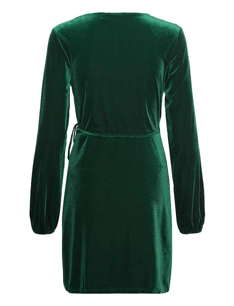 Vila - VIKATJA L/S SHORT VELVET WRAP DRESS/KA - kietaisumekot - pineneedle - 2