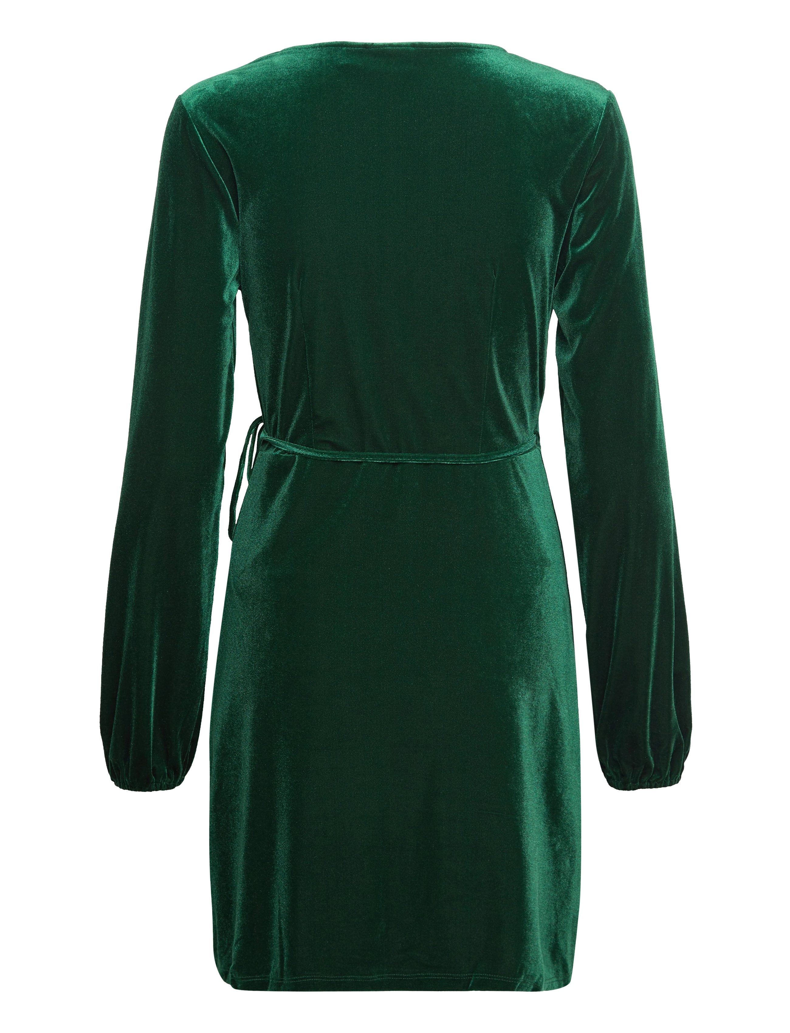 Vila - VIKATJA L/S SHORT VELVET WRAP DRESS/KA - laveste priser - pineneedle - 2