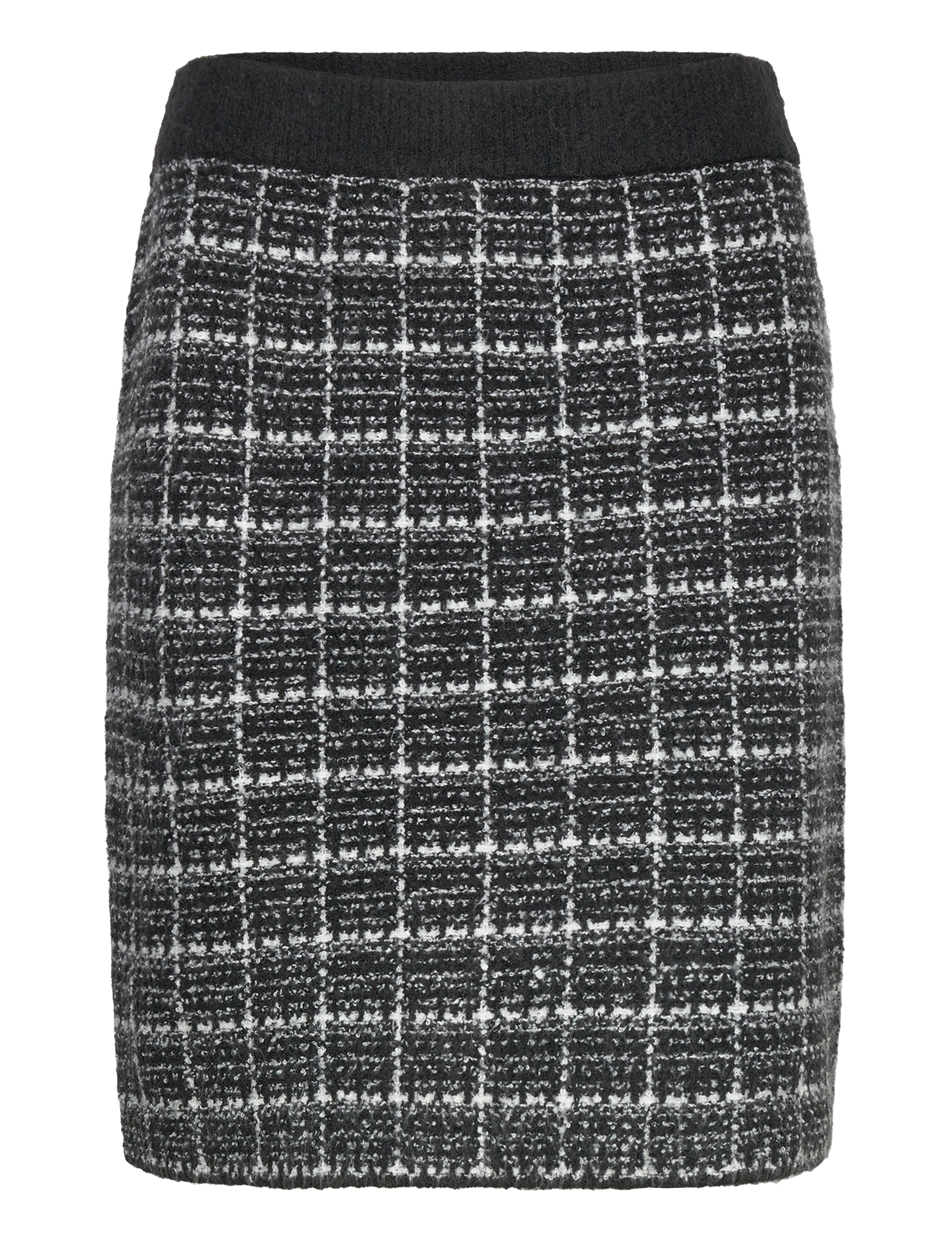 VILA Viaudrey Check Knit Rock /Ka Schwarz - XS - Damen