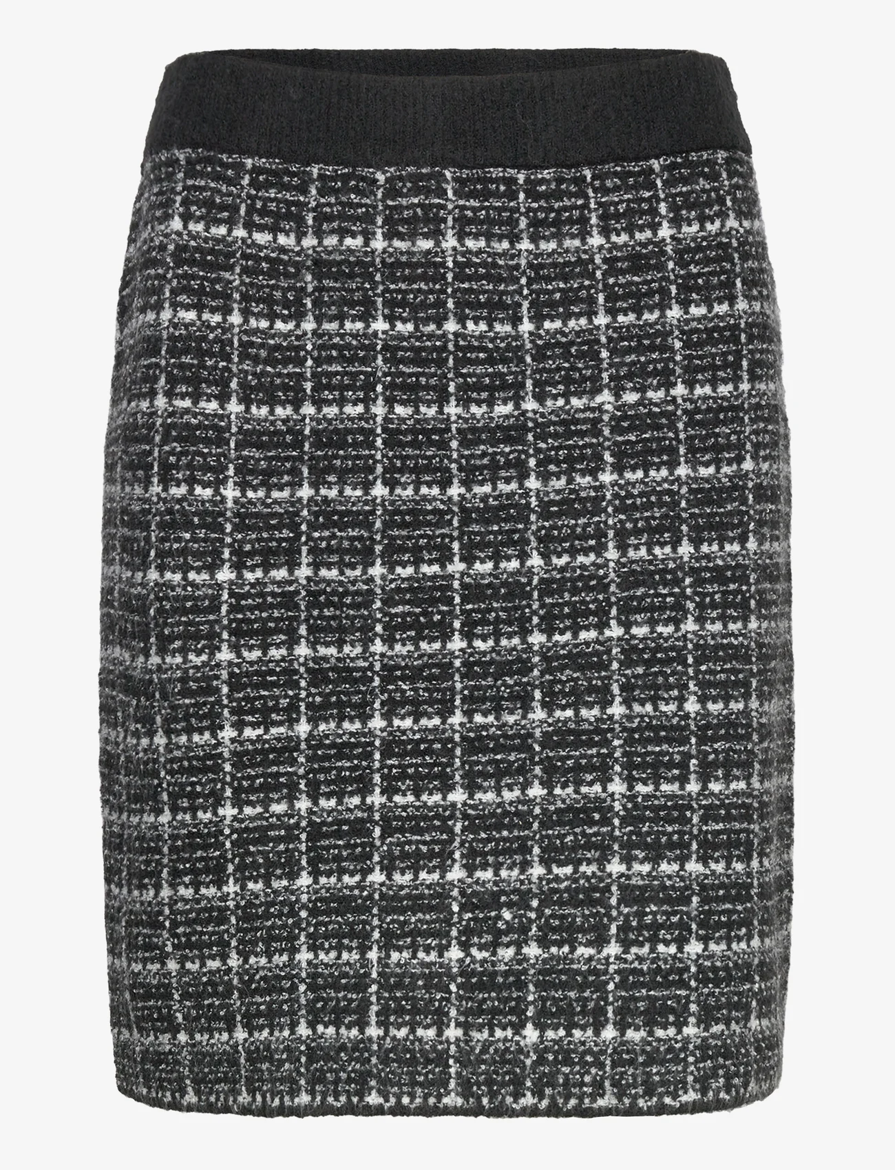 Vila - VIAUDREY CHECK KNIT SKIRT /KA - knitted skirts - black - 0