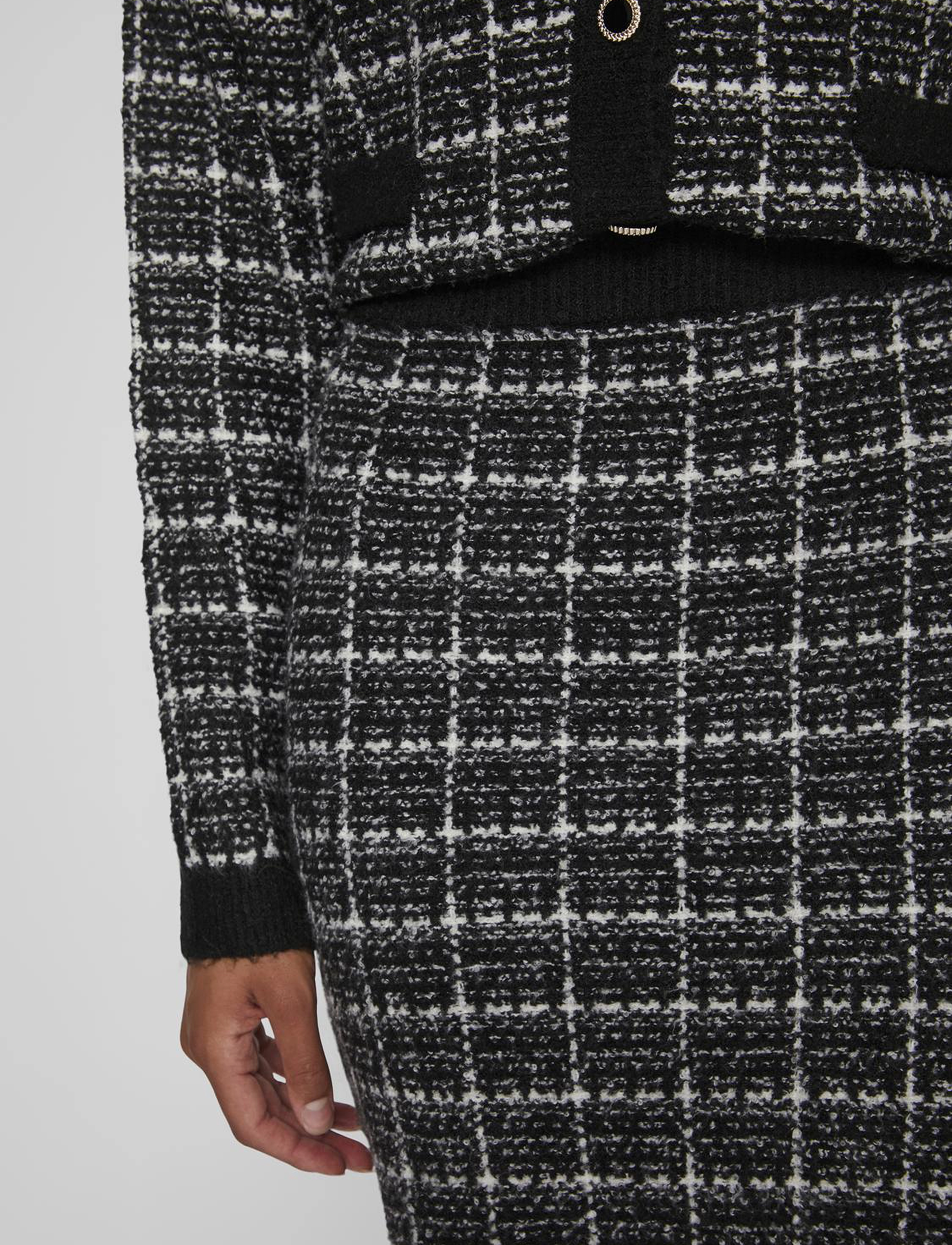 Vila - VIAUDREY CHECK KNIT SKIRT /KA - strikkede nederdele - black - 5