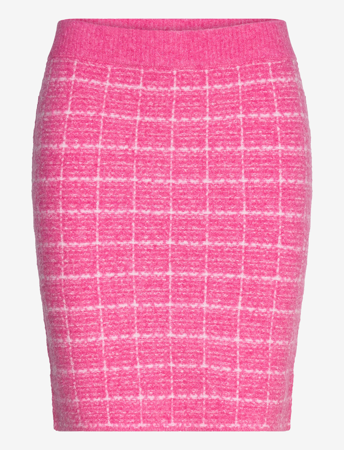 Vila - VIAUDREY CHECK KNIT SKIRT /KA - knitted skirts - pink cosmos - 0
