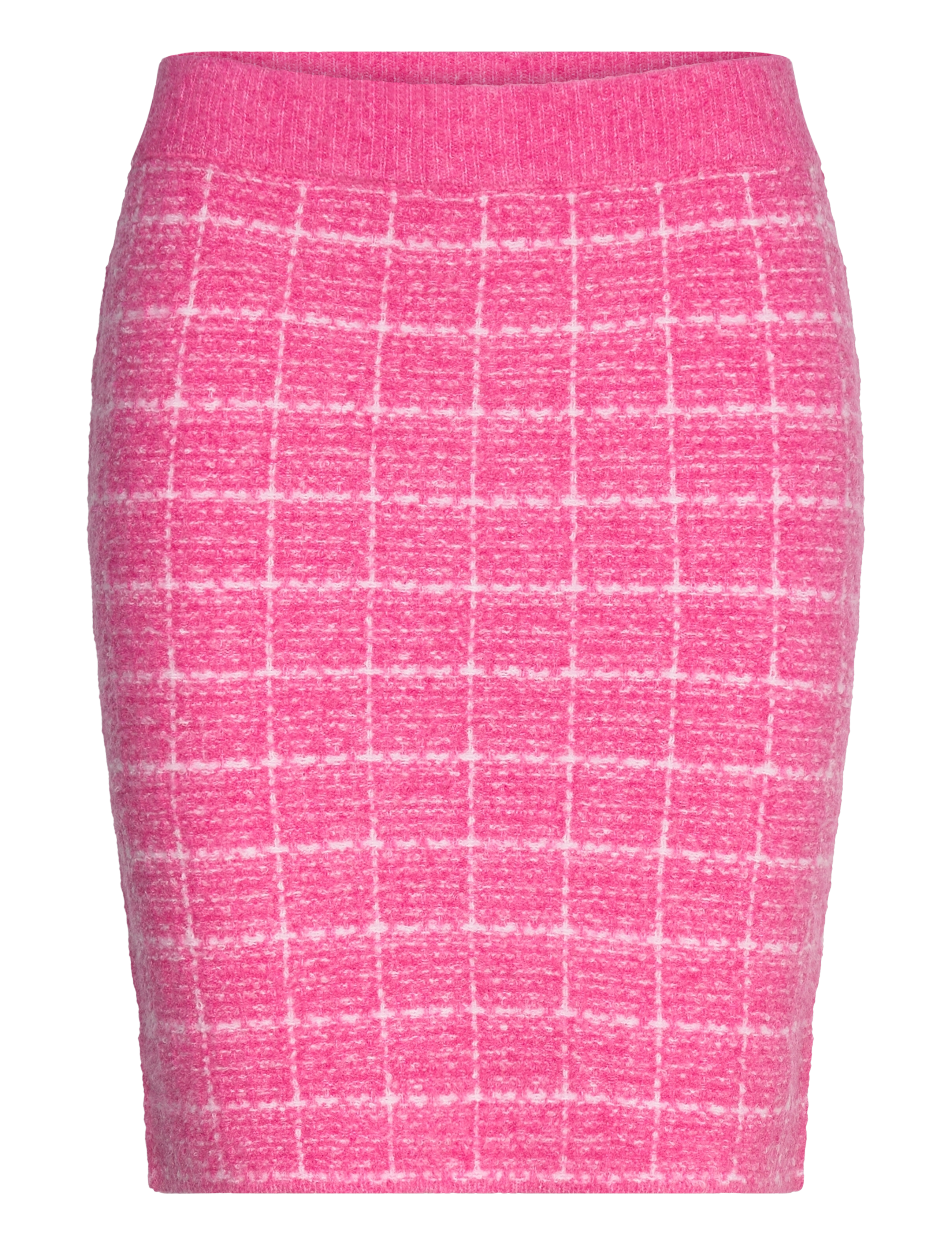 Vila VIAUDREY CHECK KNIT SKIRT /KA - Nederdele - PINK COSMOS / pink/rose