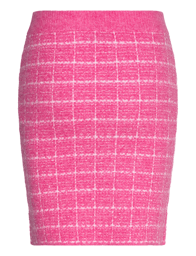 Vila - VIAUDREY CHECK KNIT SKIRT /KA - strikkede nederdele - pink cosmos - 1