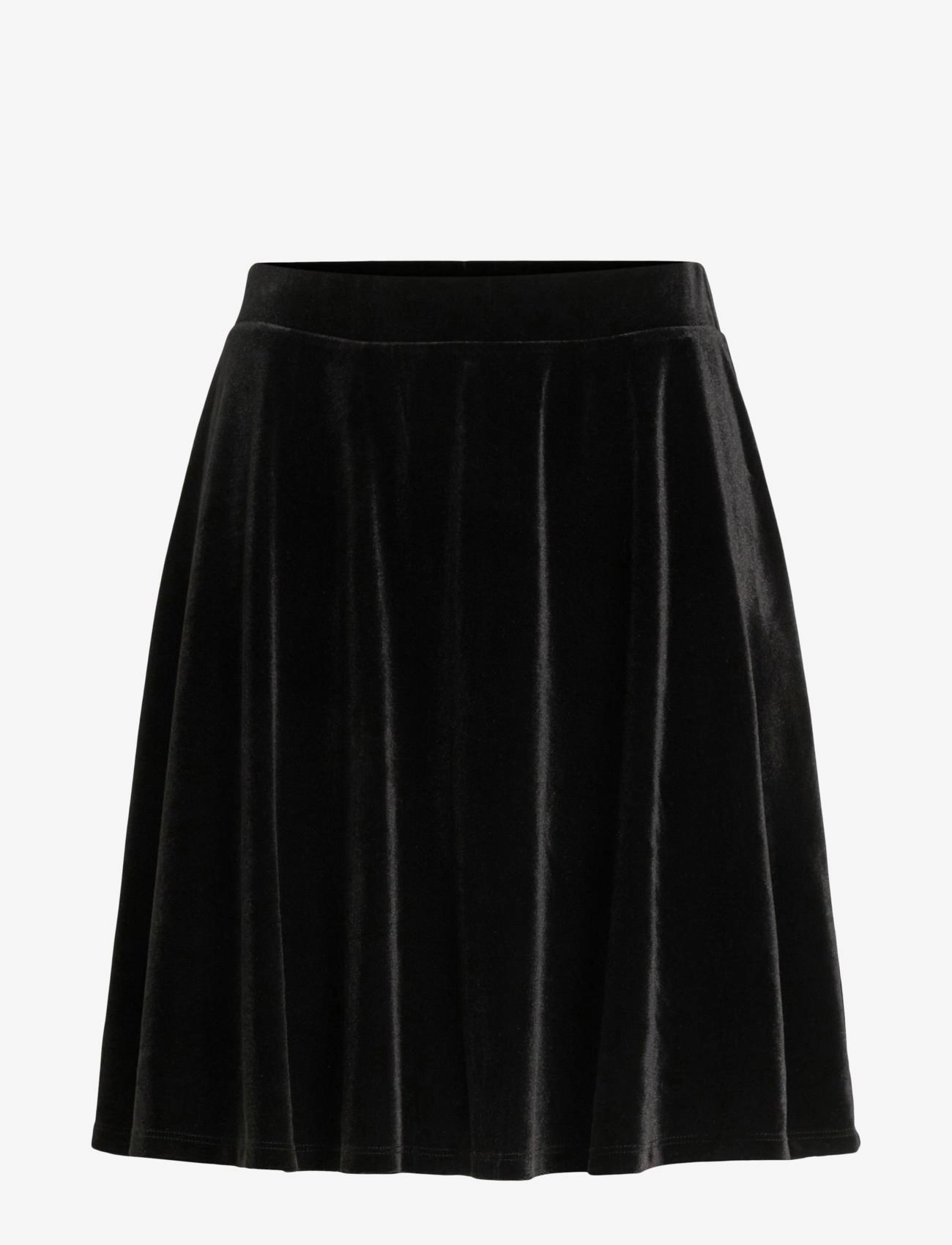Vila VIKATJA HW SHORT VELVET SKIRT/KA - Nederdele - BLACK / black