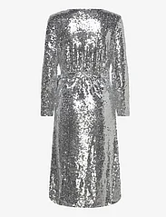 Vila - VIJULIANA L/S WRAP MIDI SEQUINS DRESS/KA - kleitas ar vizuļiem - silver colour - 1