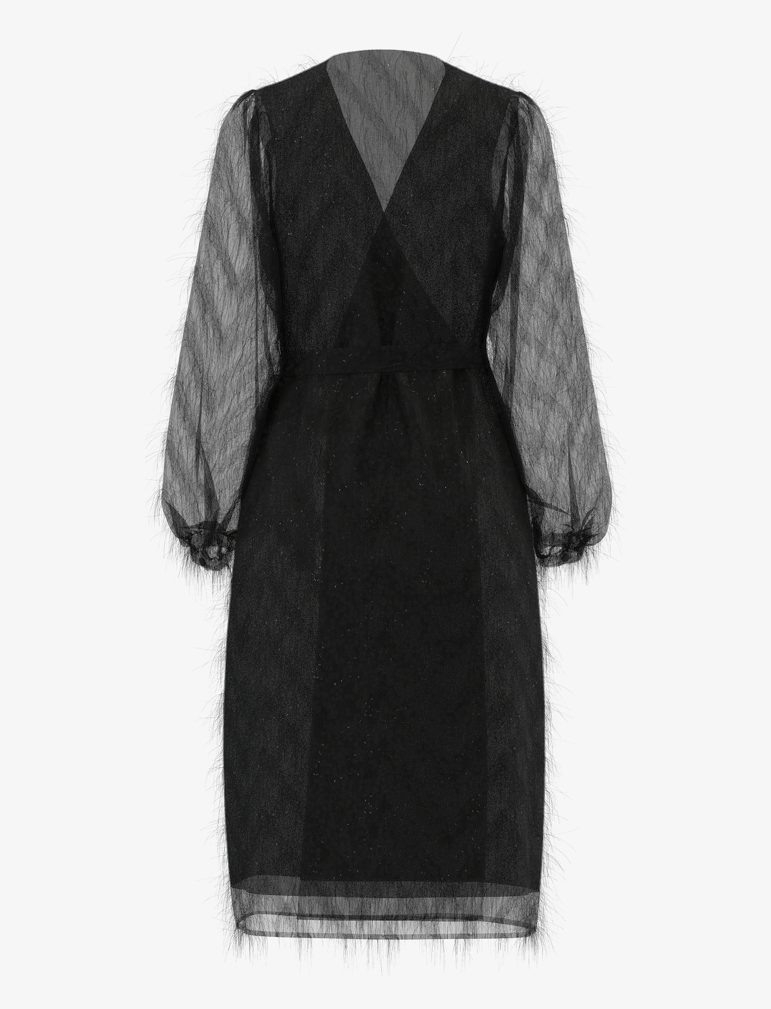 Vila - VIFEATHER L/S MIDI WRAP DRESS/KA - slå-om-kjoler - black - 1