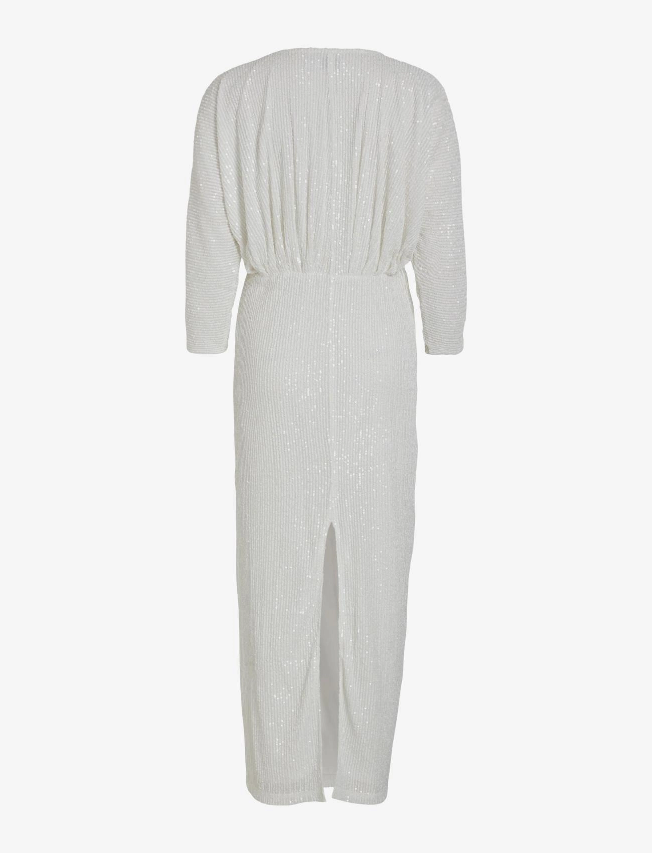 Vila - VIMAIA V-NECK L/S MAXI DRESS/BR/DC - maxi kjoler - cloud dancer - 1