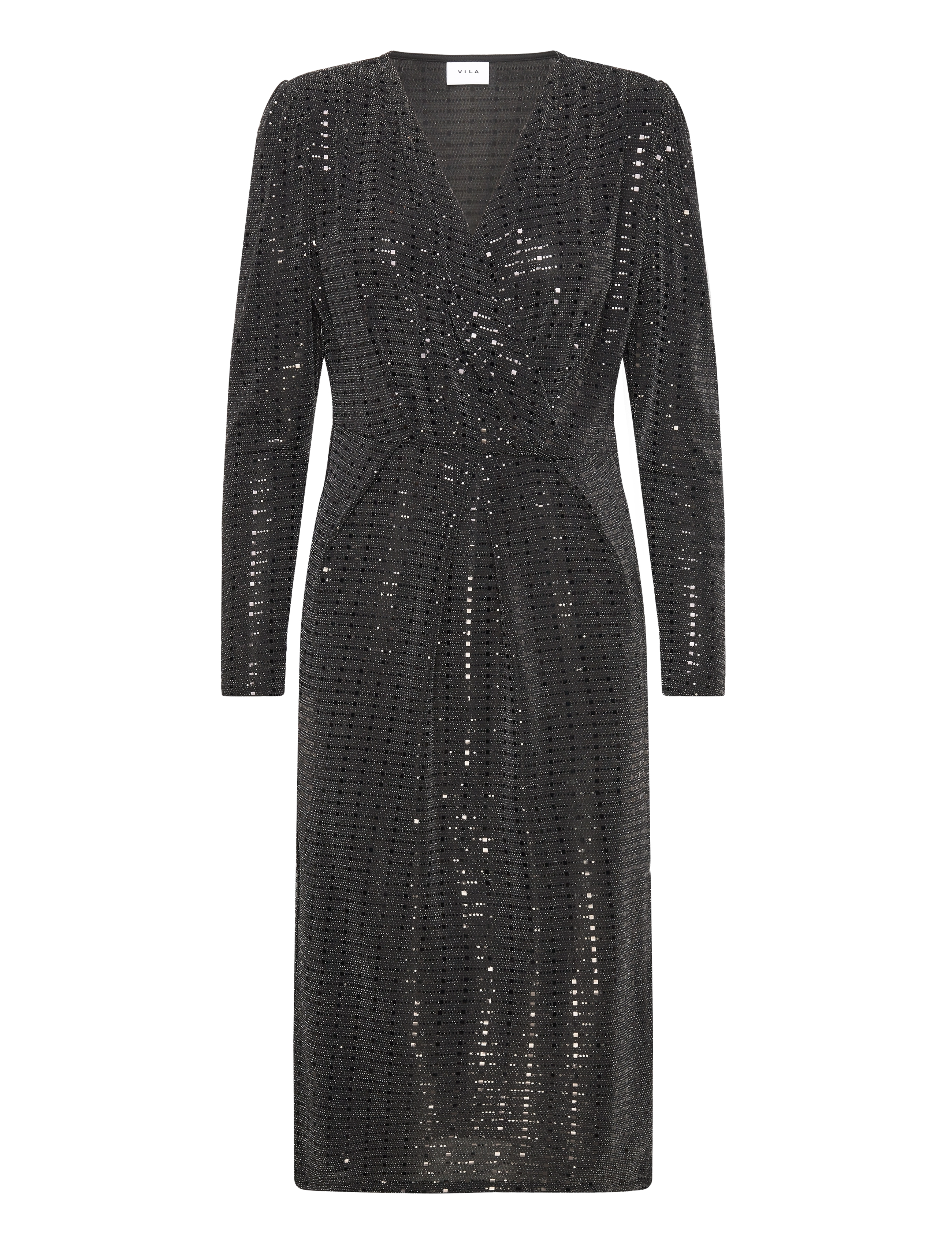 VILA Vifeste L/S Midi Kleid/R2 Schwarz - XS - Damen