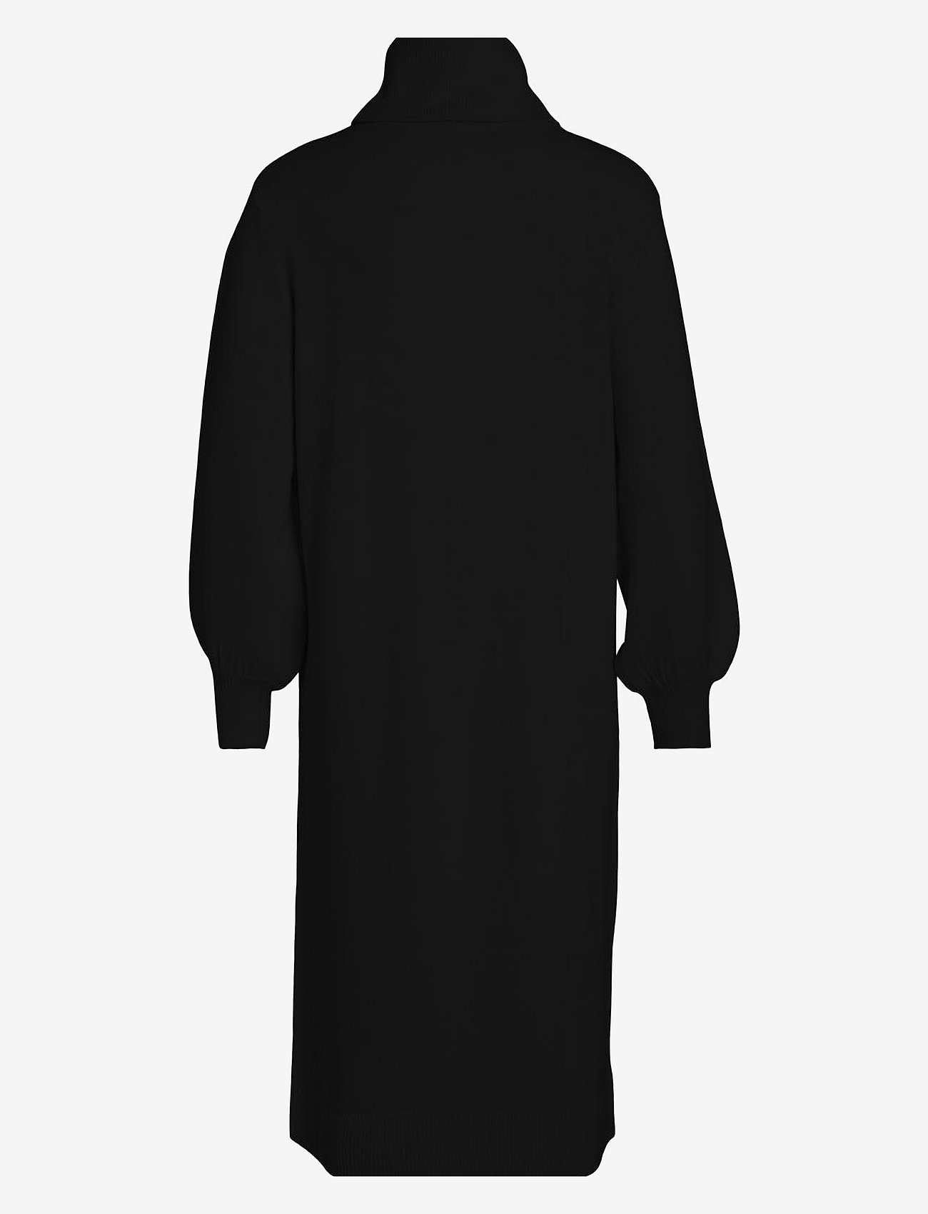 Vila - VISARA L/S ROLLNECK MIDI DRES/BF/KA - knitted dresses - black - 1
