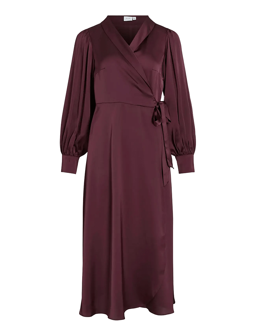Vila - VIENNA RAVENNA ANKLE WRAP DRESS-NOOS/DC - cocktail-mekot - fig - 1