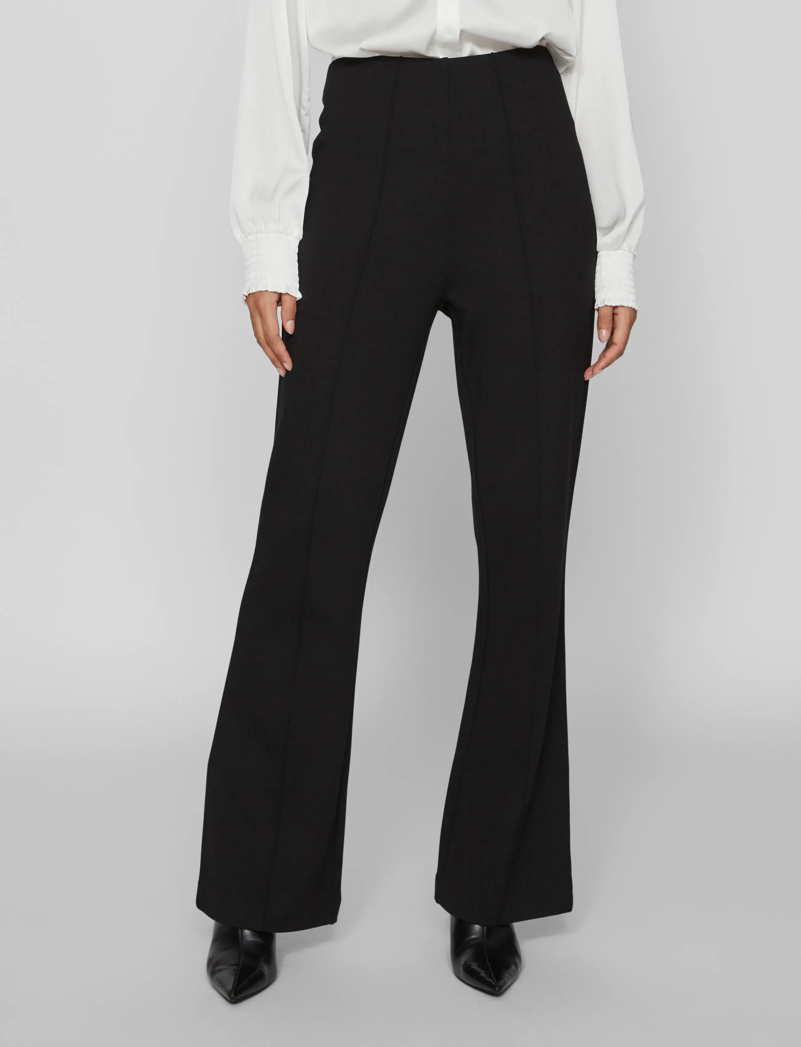 Vila VIBILLIE HW PANTS - NOOS - Tøj - BLACK BEAUTY / black