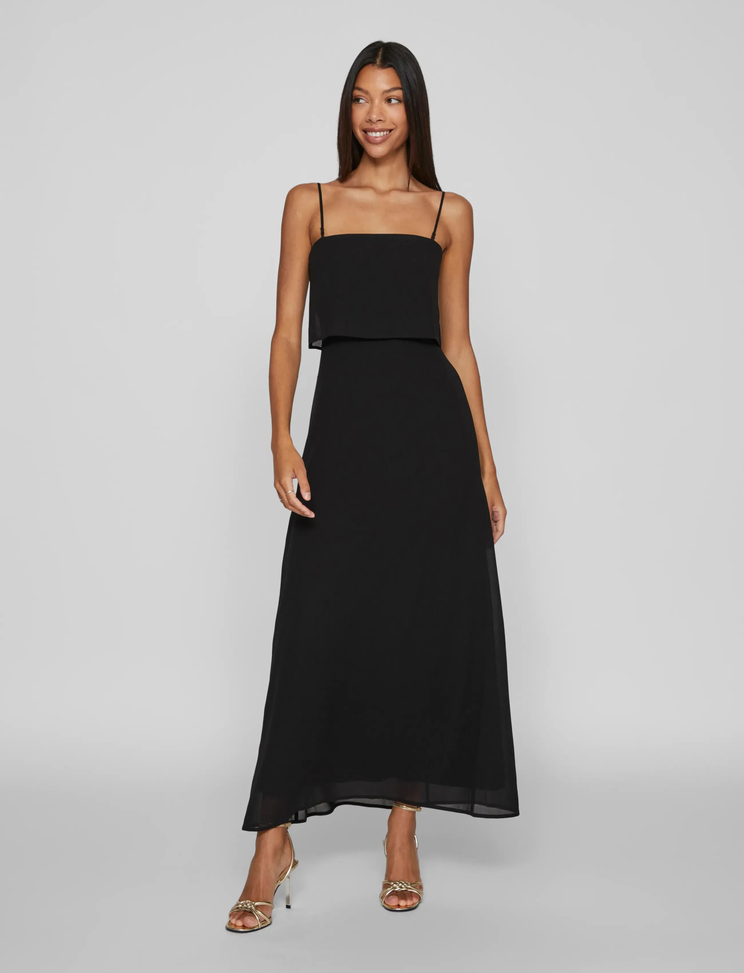 Vila - VIMILINA STRAP MAXI DRESS - NOOS - slipklänningar - black - 4