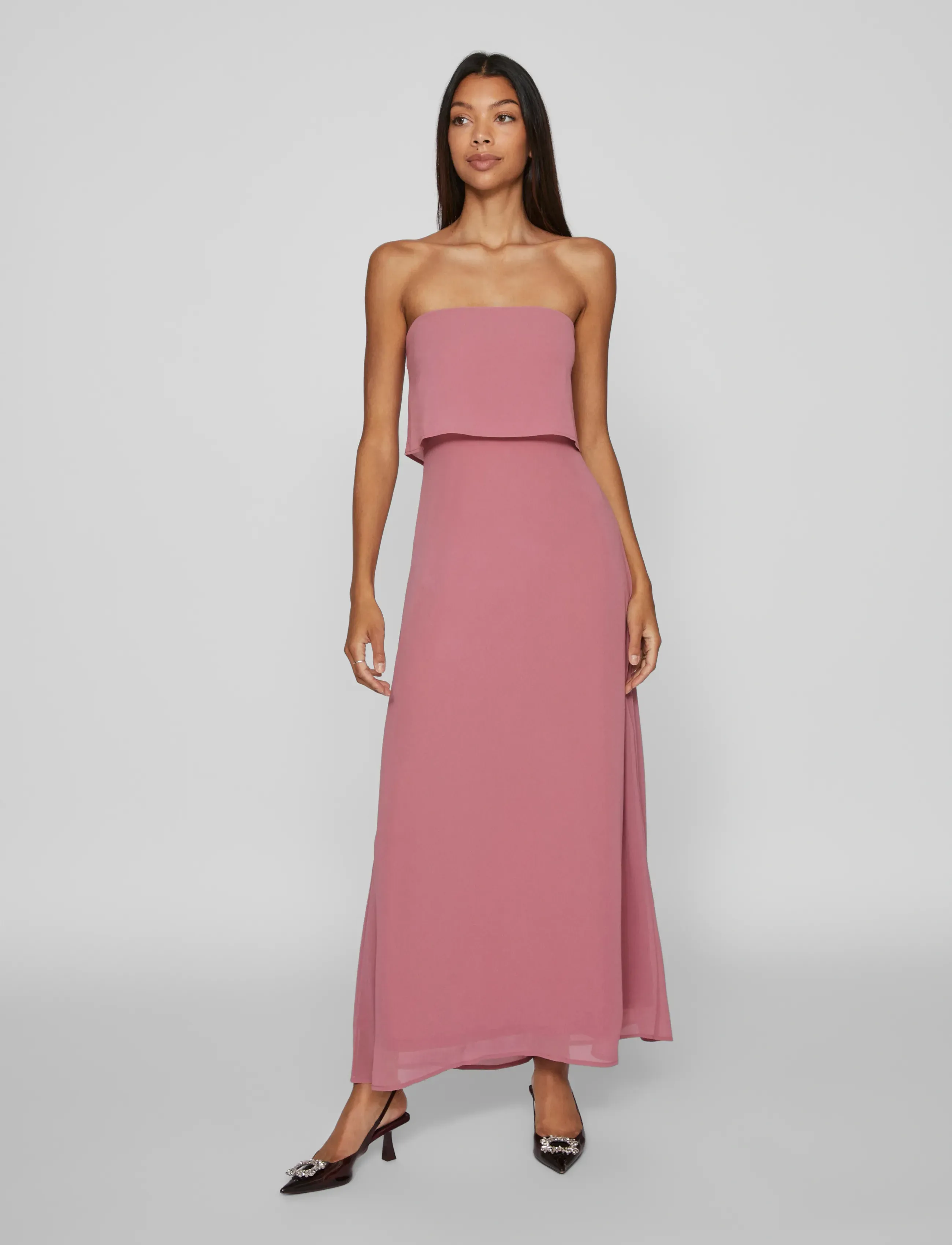 Vila VIMILINA STRAP MAXI DRESS - NOOS - Slip kjoler - MESA ROSE / pink/rose