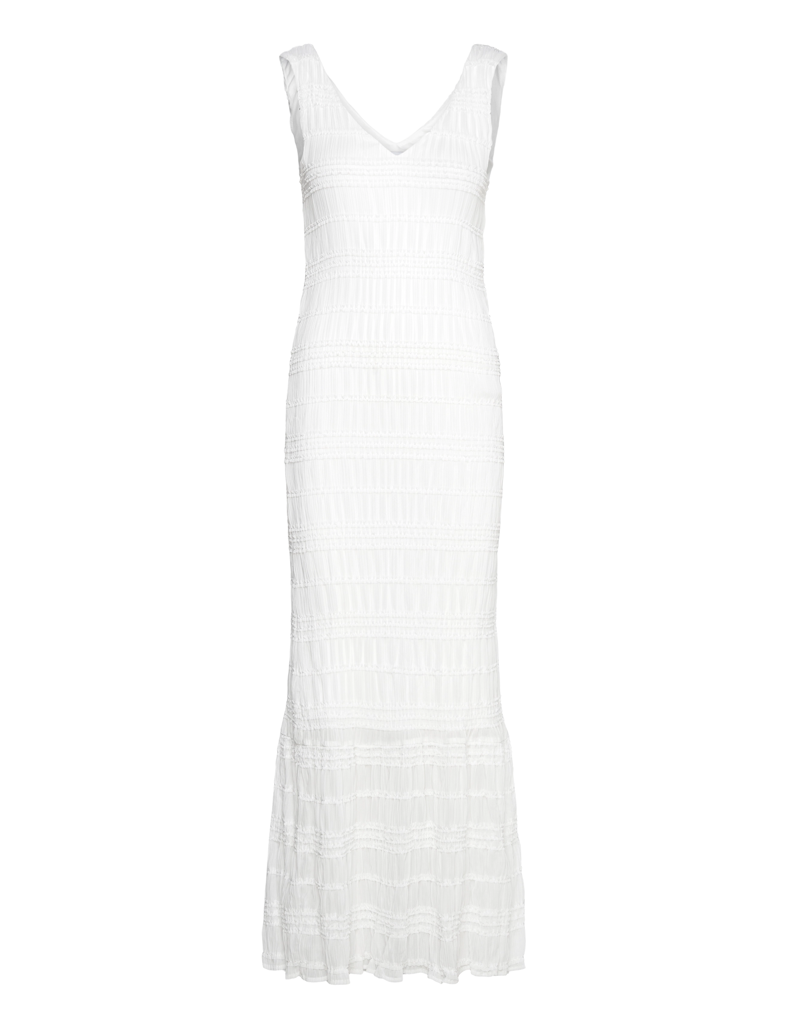 Vila VIHILMA V-NECK S/L MAXI DRESS/BR/DC - Last chance - CLOUD DANCER / white