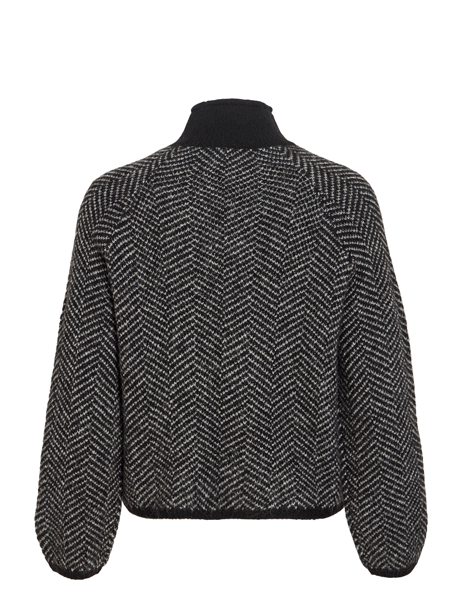 Vila - VILORY HIGH NECK L/S KNIT TOP - NOOS - stickade tröjor - black beauty - 2