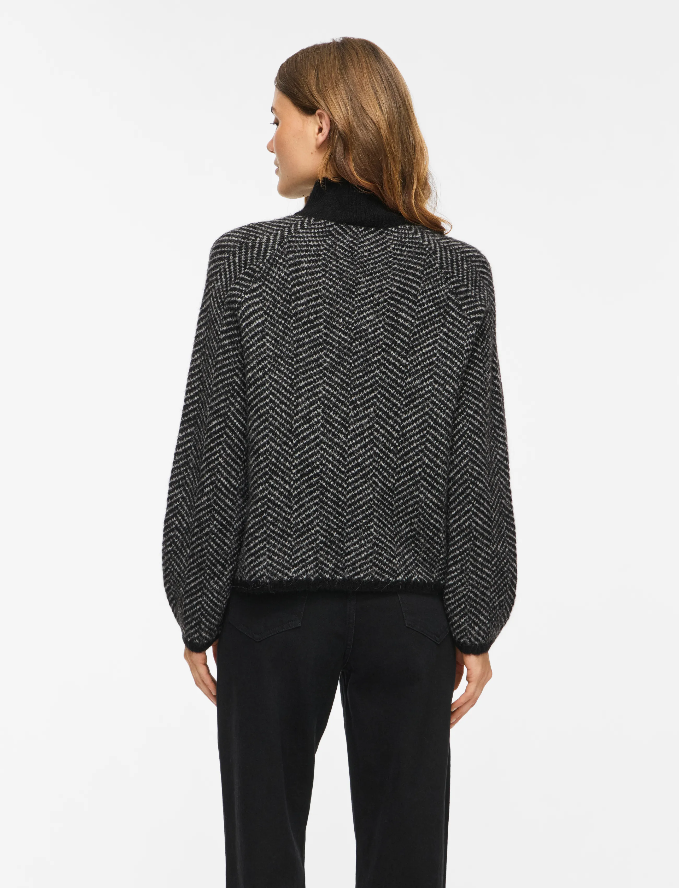 Vila - VILORY HIGH NECK L/S KNIT TOP - NOOS - sviitrid - black beauty - 3