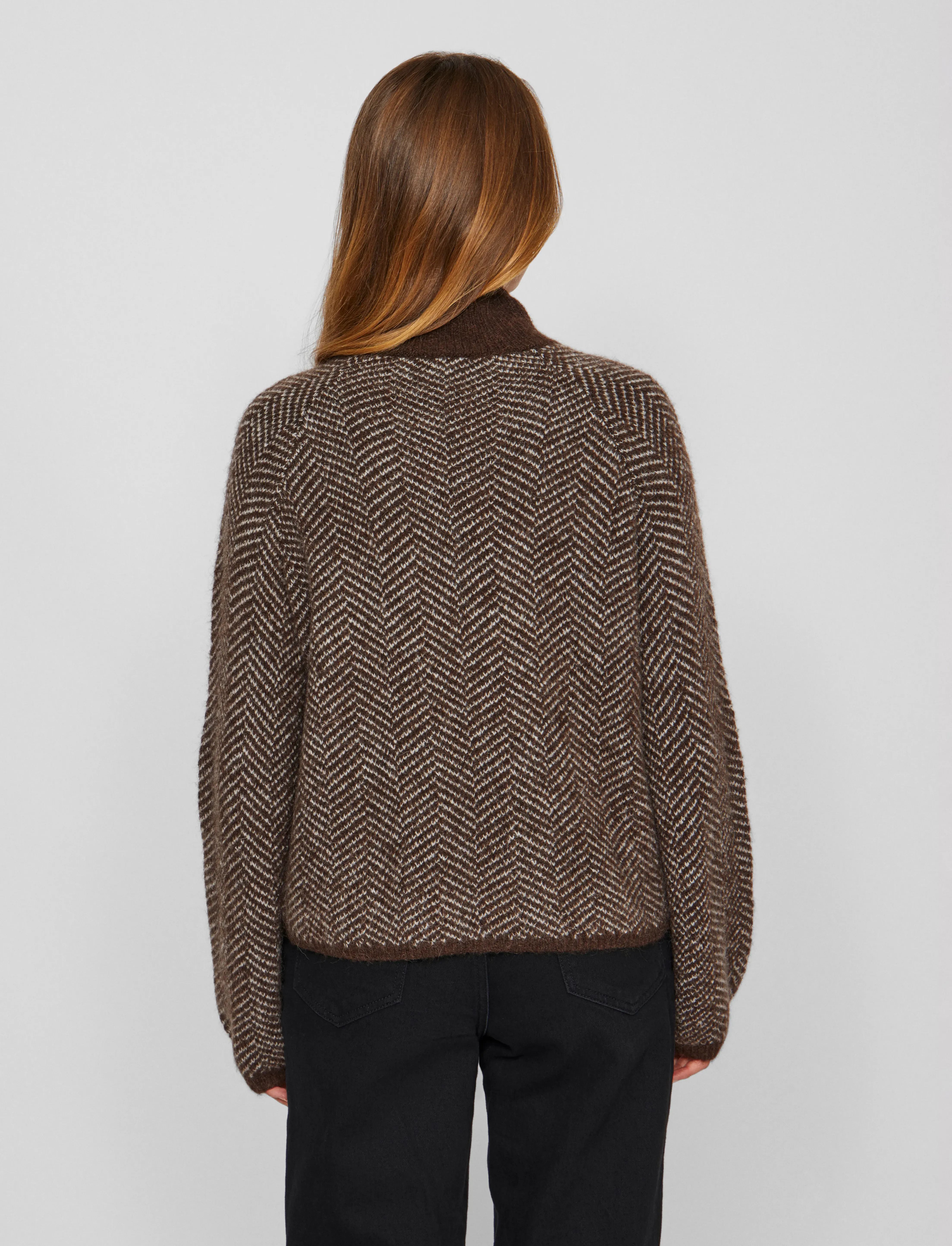 Vila - VILORY HIGH NECK L/S KNIT TOP - NOOS - jumpers - coffee bean - 2