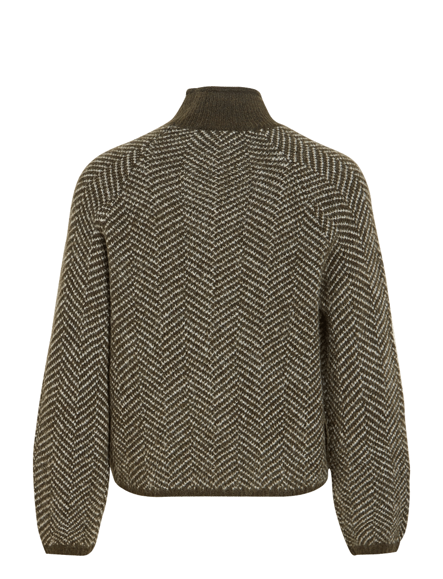 Vila - VILORY HIGH NECK L/S KNIT TOP - NOOS - stickade tröjor - forest night - 2