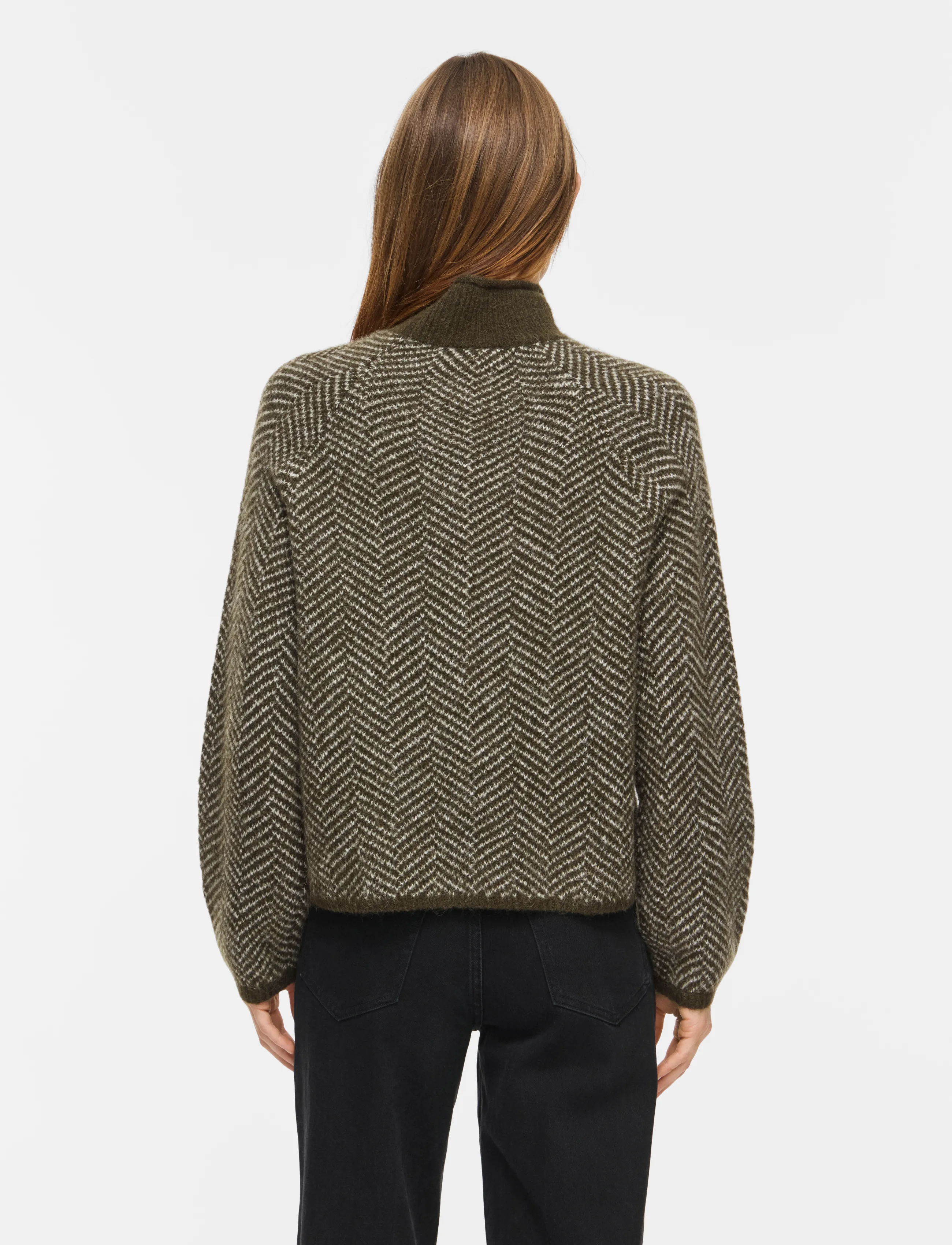 Vila - VILORY HIGH NECK L/S KNIT TOP - NOOS - jumpers - forest night - 3