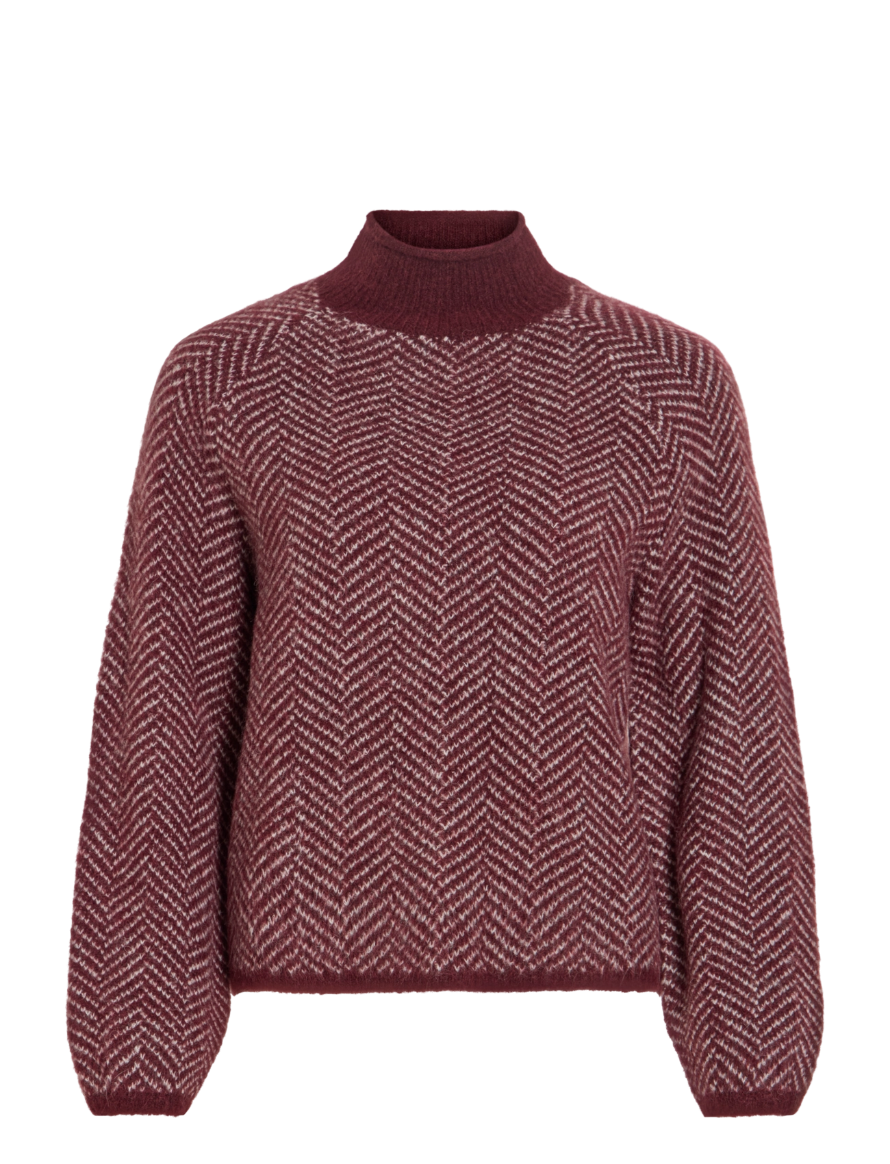 Vila VILORY HIGH NECK L/S KNIT TOP - NOOS - Jumpers - PORT ROYALE / burgundy