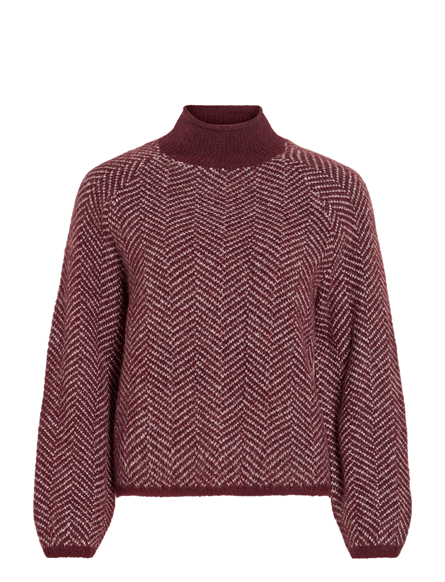 Vila - VILORY HIGH NECK L/S KNIT TOP - NOOS - stickade tröjor - port royale - 1
