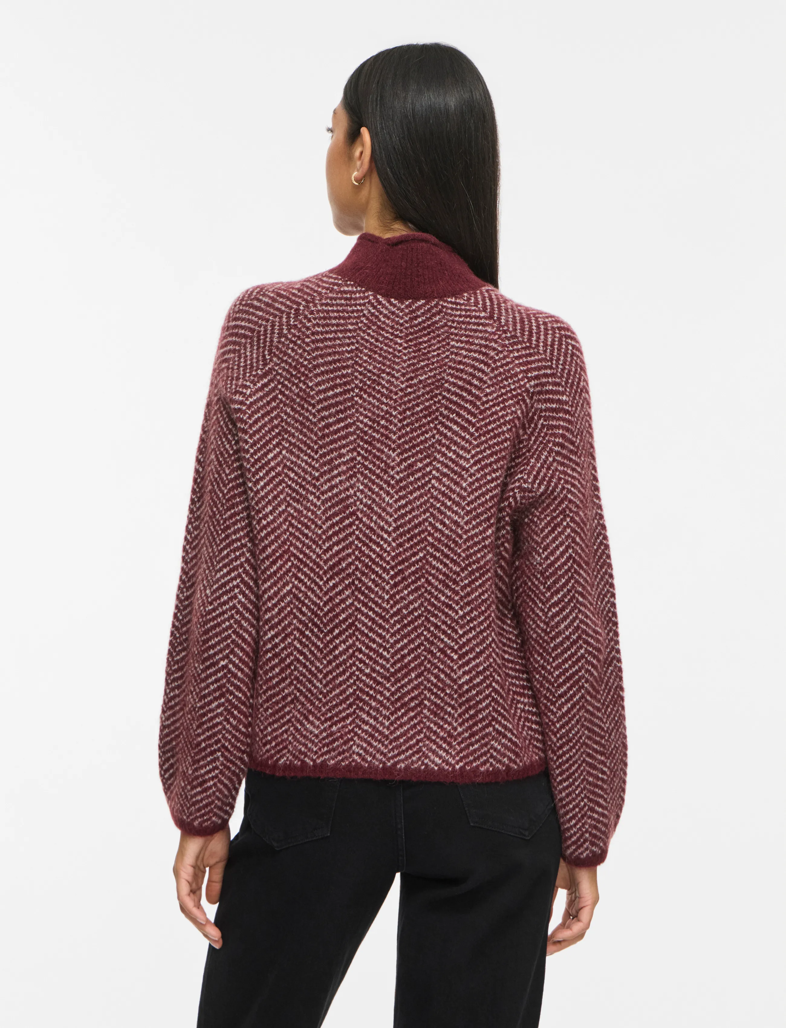 Vila - VILORY HIGH NECK L/S KNIT TOP - NOOS - jumpers - port royale - 3