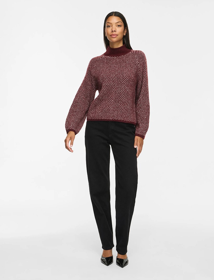 Vila - VILORY HIGH NECK L/S KNIT TOP - NOOS - stickade tröjor - port royale - 4