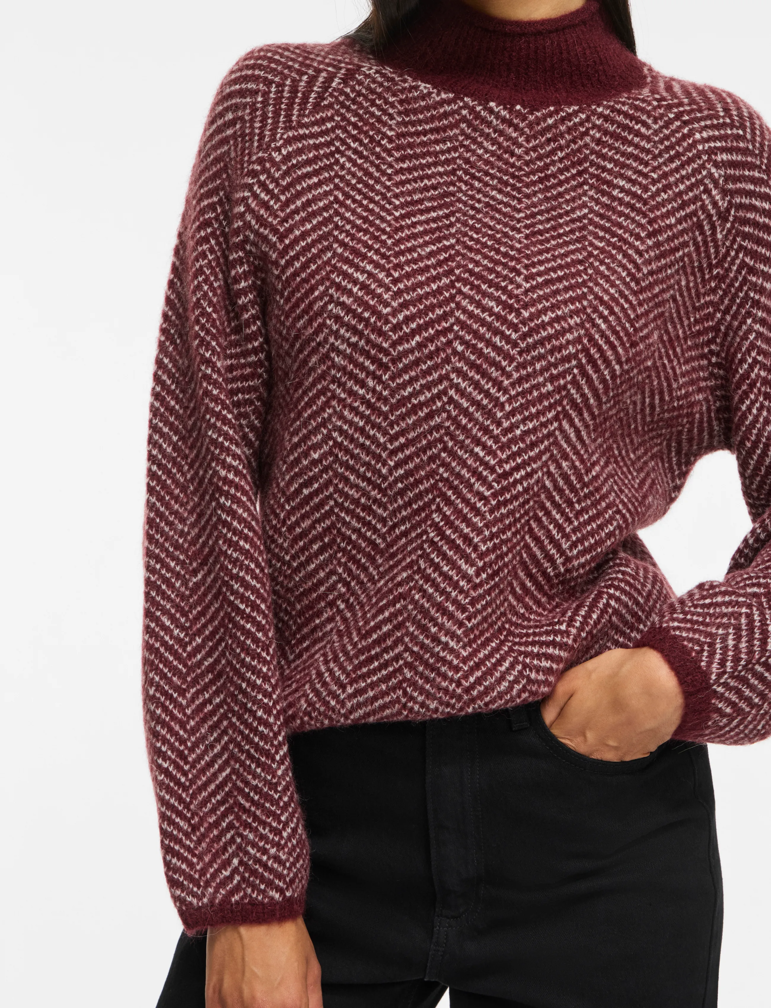 Vila - VILORY HIGH NECK L/S KNIT TOP - NOOS - jumpers - port royale - 5
