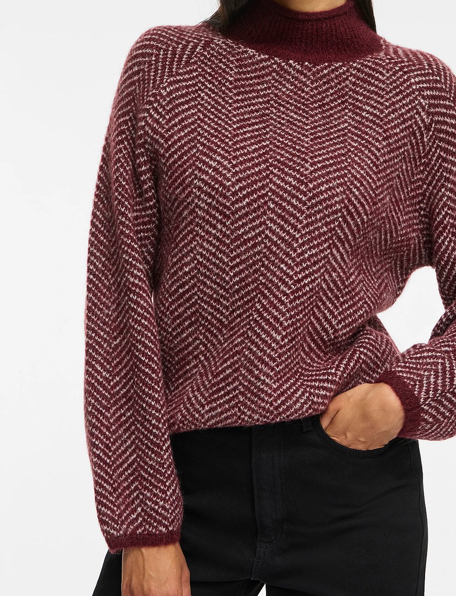 Vila - VILORY HIGH NECK L/S KNIT TOP - NOOS - stickade tröjor - port royale - 5