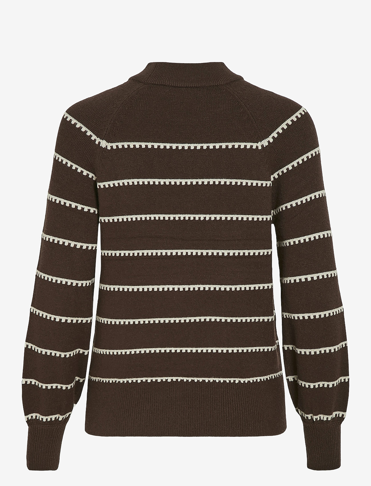 Vila - VIRIL CREW NECK L/S STRIPE KNIT TOP - jumpers - coffee bean - 1