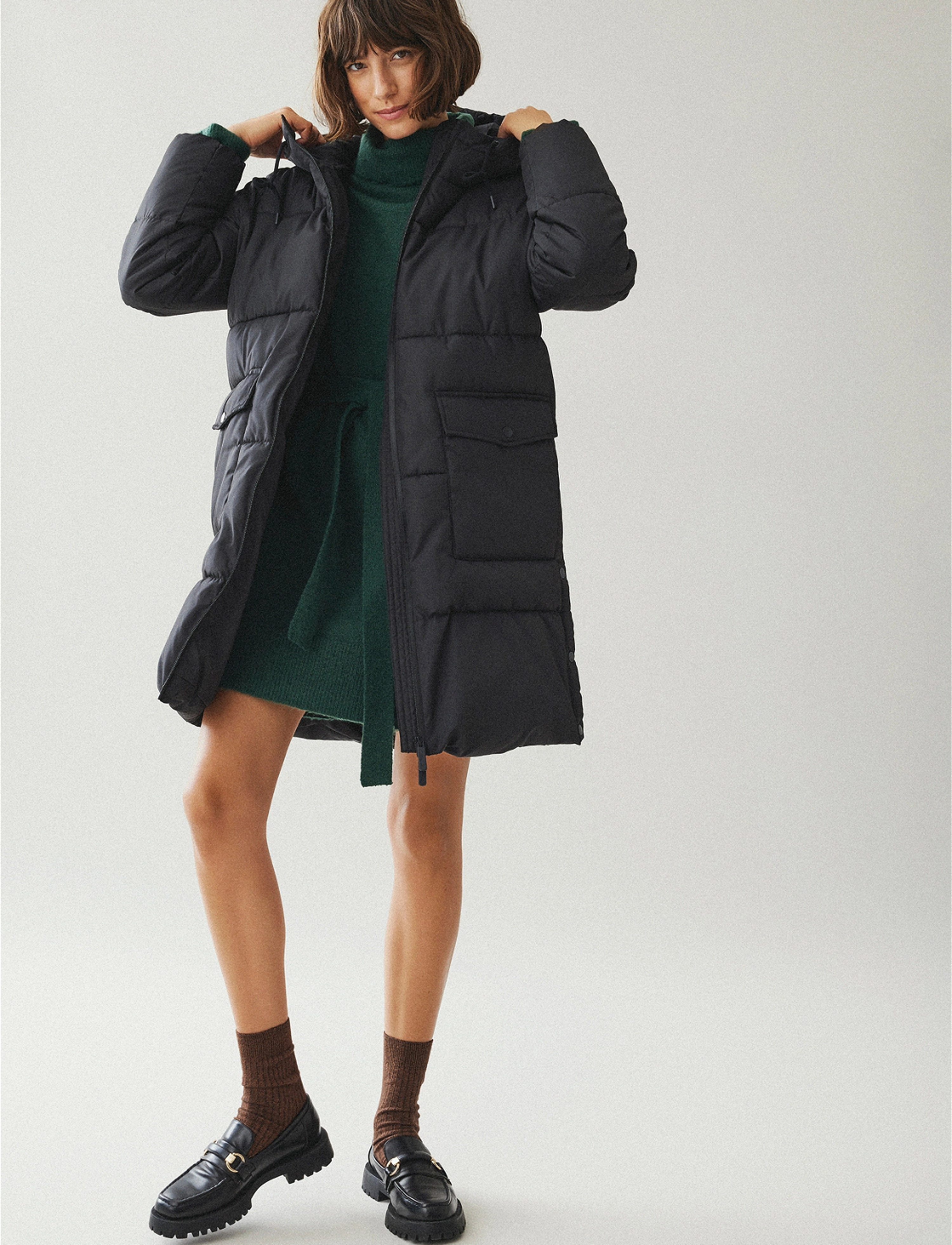 Vila - VIDORSTY L/S PADDED COAT - black beauty - 2