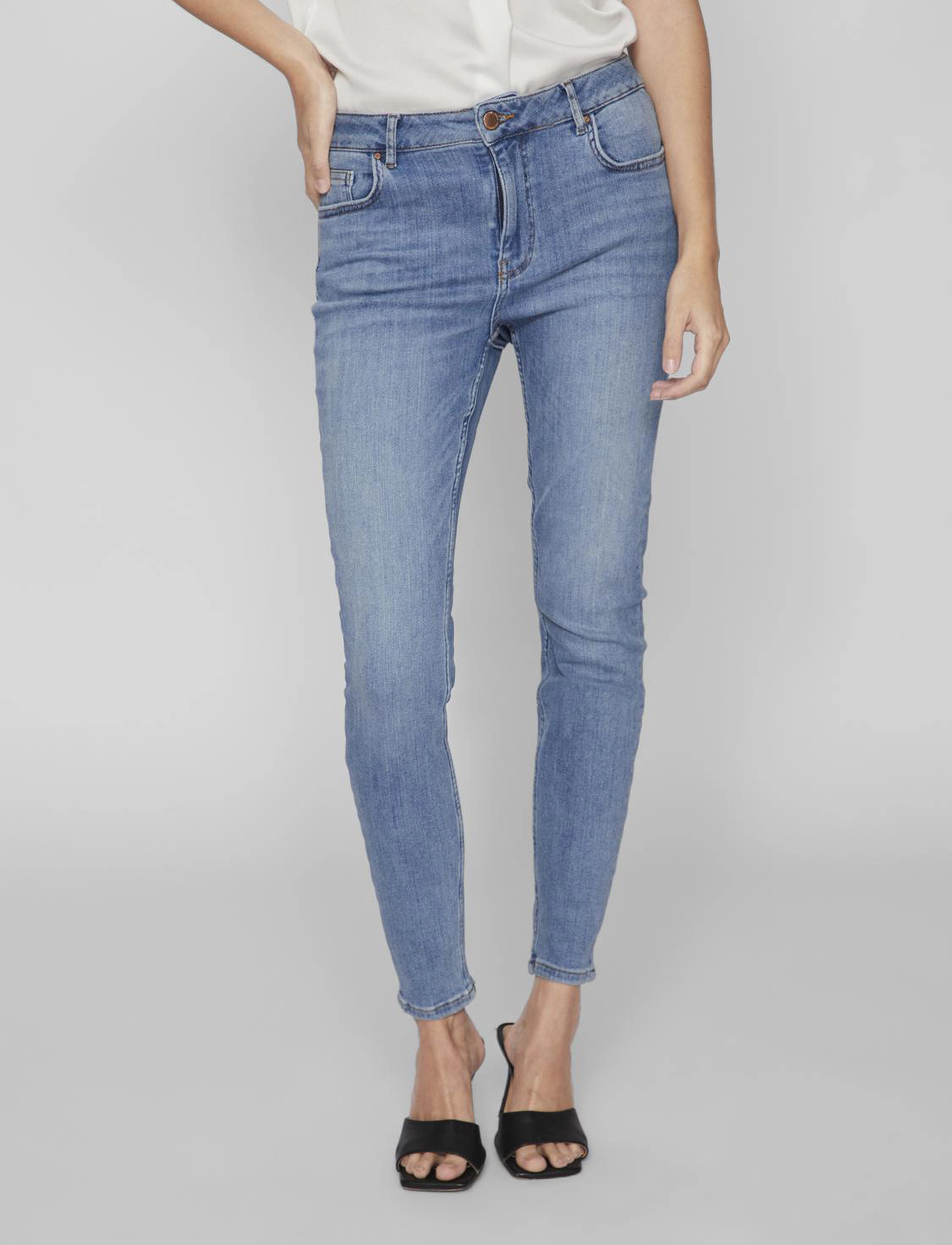 Vila Visarah Wu05 Rw Skinny Jeans Noos, XS x 32, Jeans, Blau - Skinny, Frauen